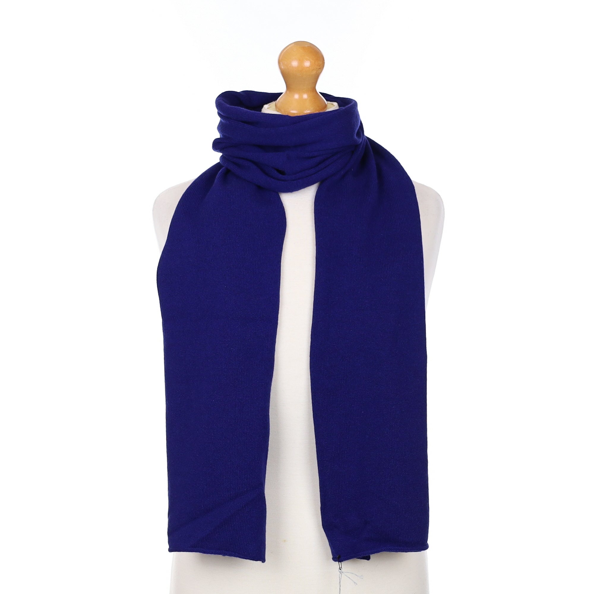 Brand New Scottish Indigo Blue Cashmere Knitted Scarf