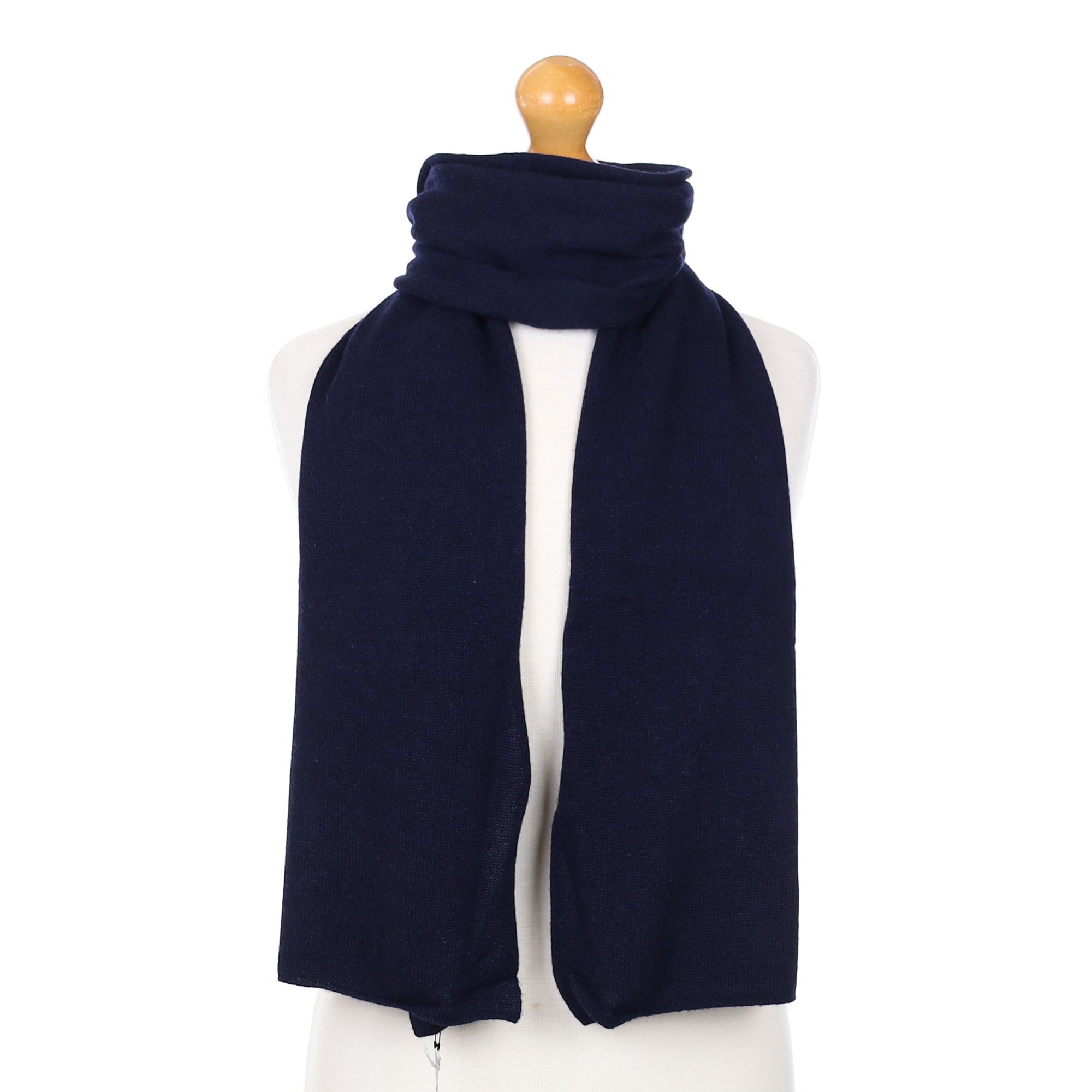 Brand New Scottish Navy Blue Cashmere Knitted Scarf