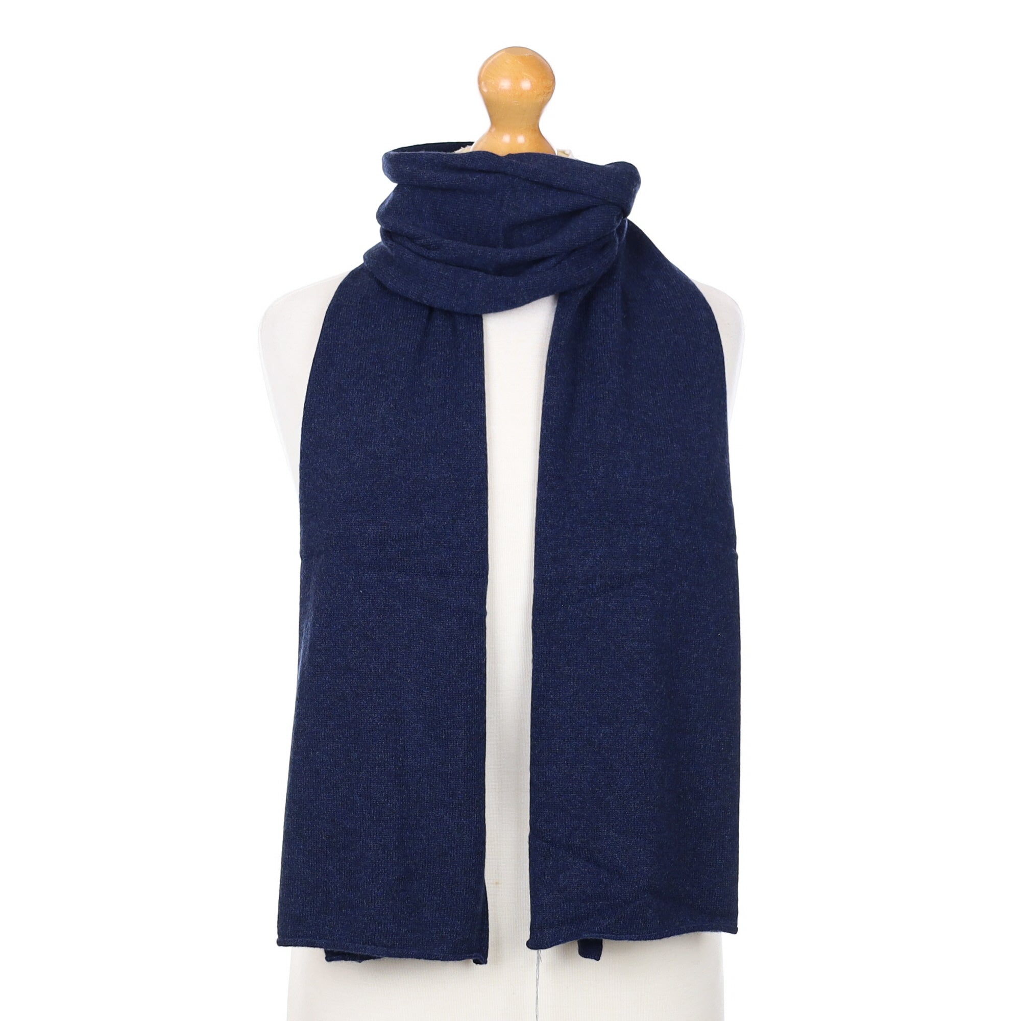 Brand New Scottish Midnight Blue Cashmere Knitted Scarf