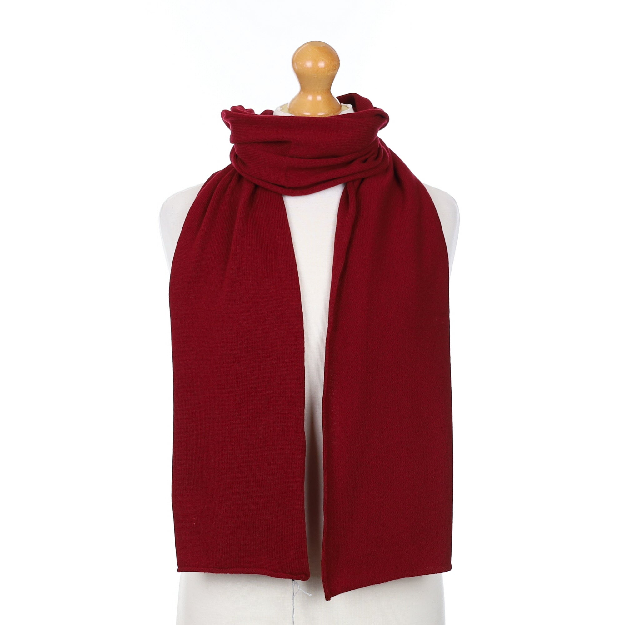 Brand New Scottish Garnet Red  Cashmere Knitted Scarf