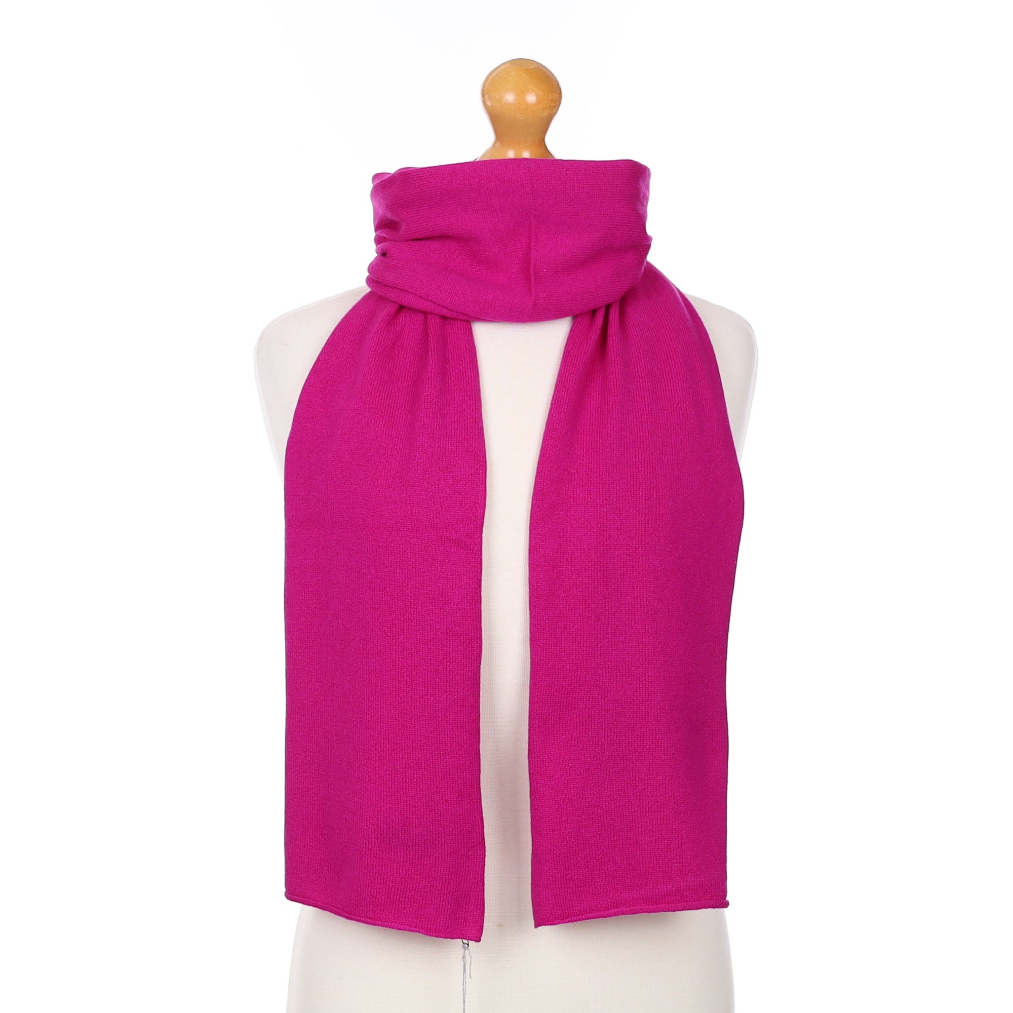 Brand New Scottish Magenta Purple Cashmere Knitted Scarf