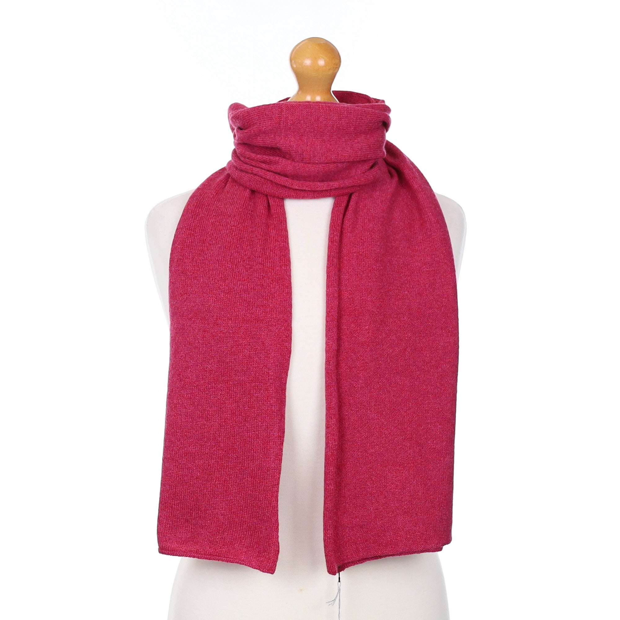Brand New Scottish Cherry Pink Cashmere Knitted Scarf