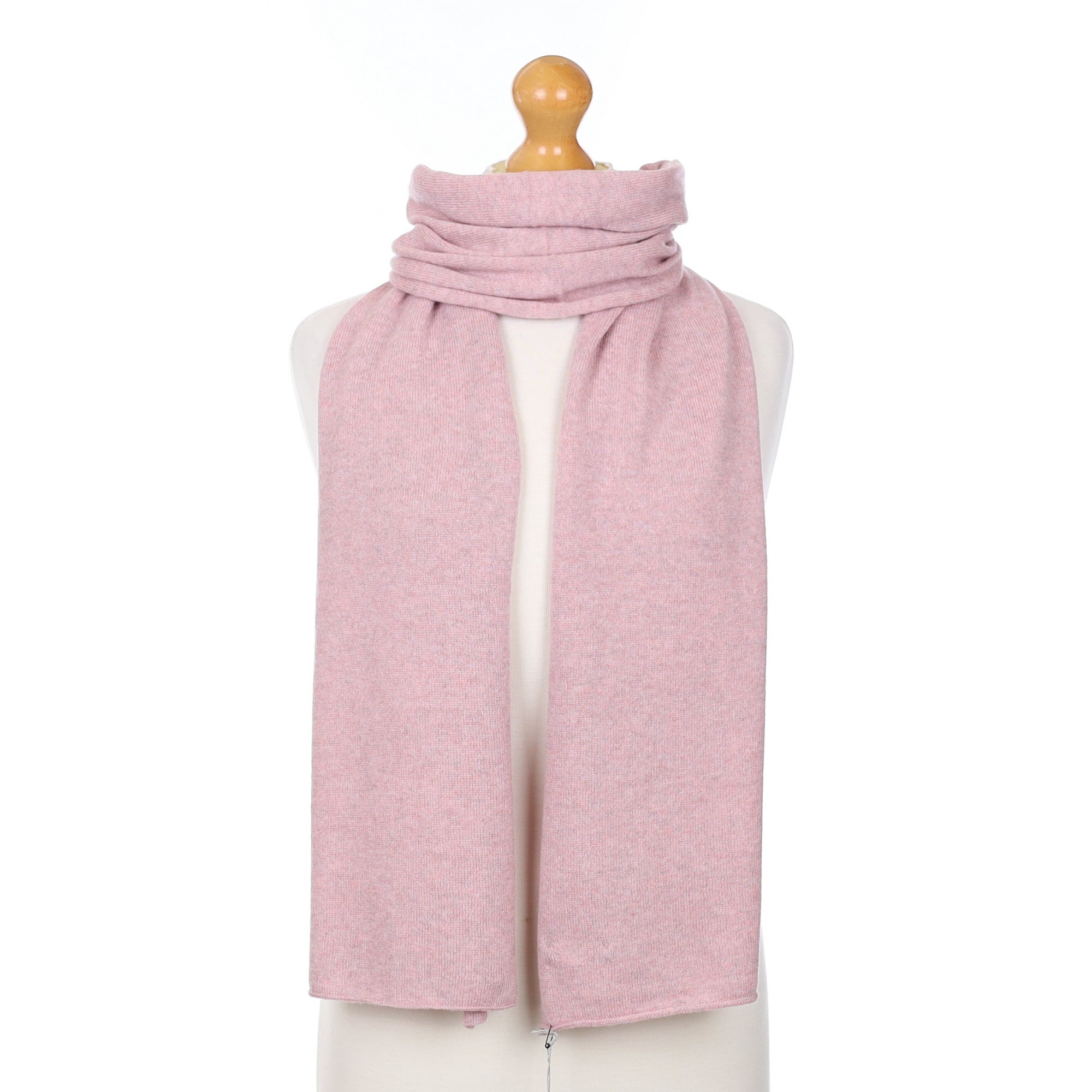 Brand New Scottish Light Mauve Cashmere Knitted Scarf