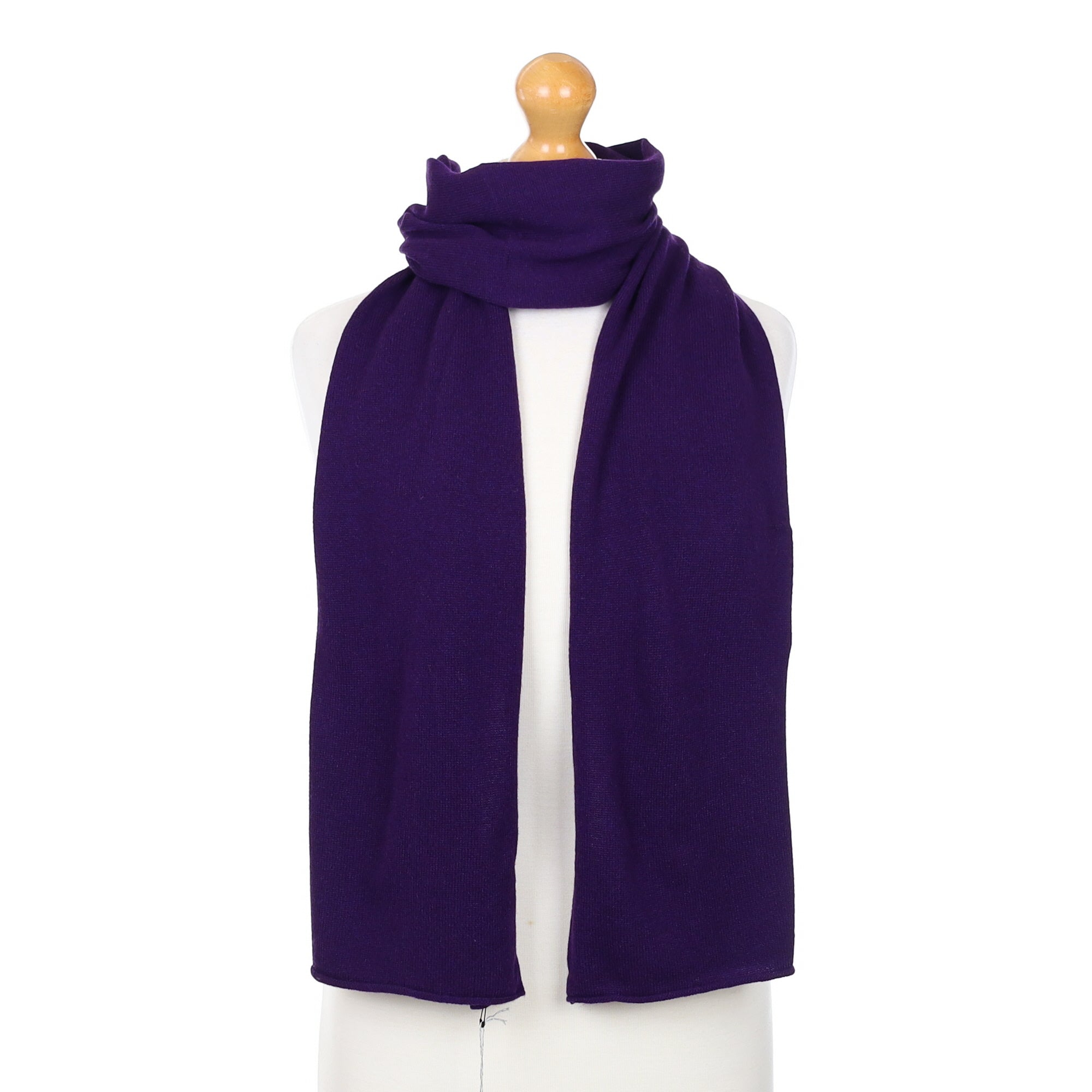 Brand New Scottish Grappa Purple Cashmere Knitted Scarf