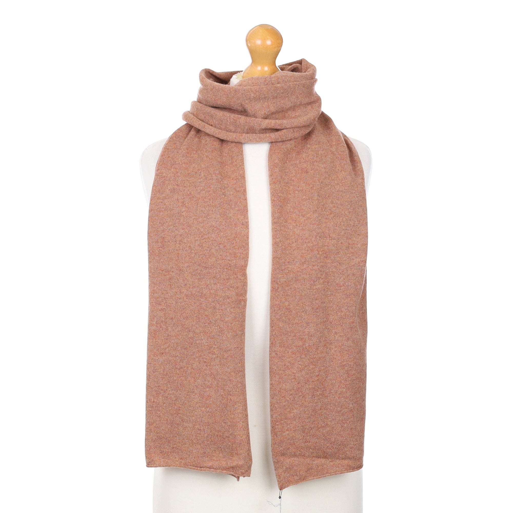 Brand New Scottish Gingerbread Brown Cashmere Knitted Scarf