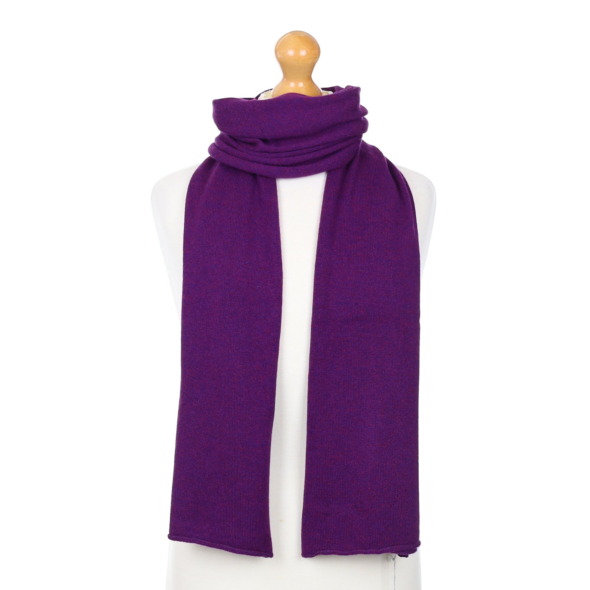 Brand New Scottish Purple and Pink Marl Cashmere Knitted Scarf
