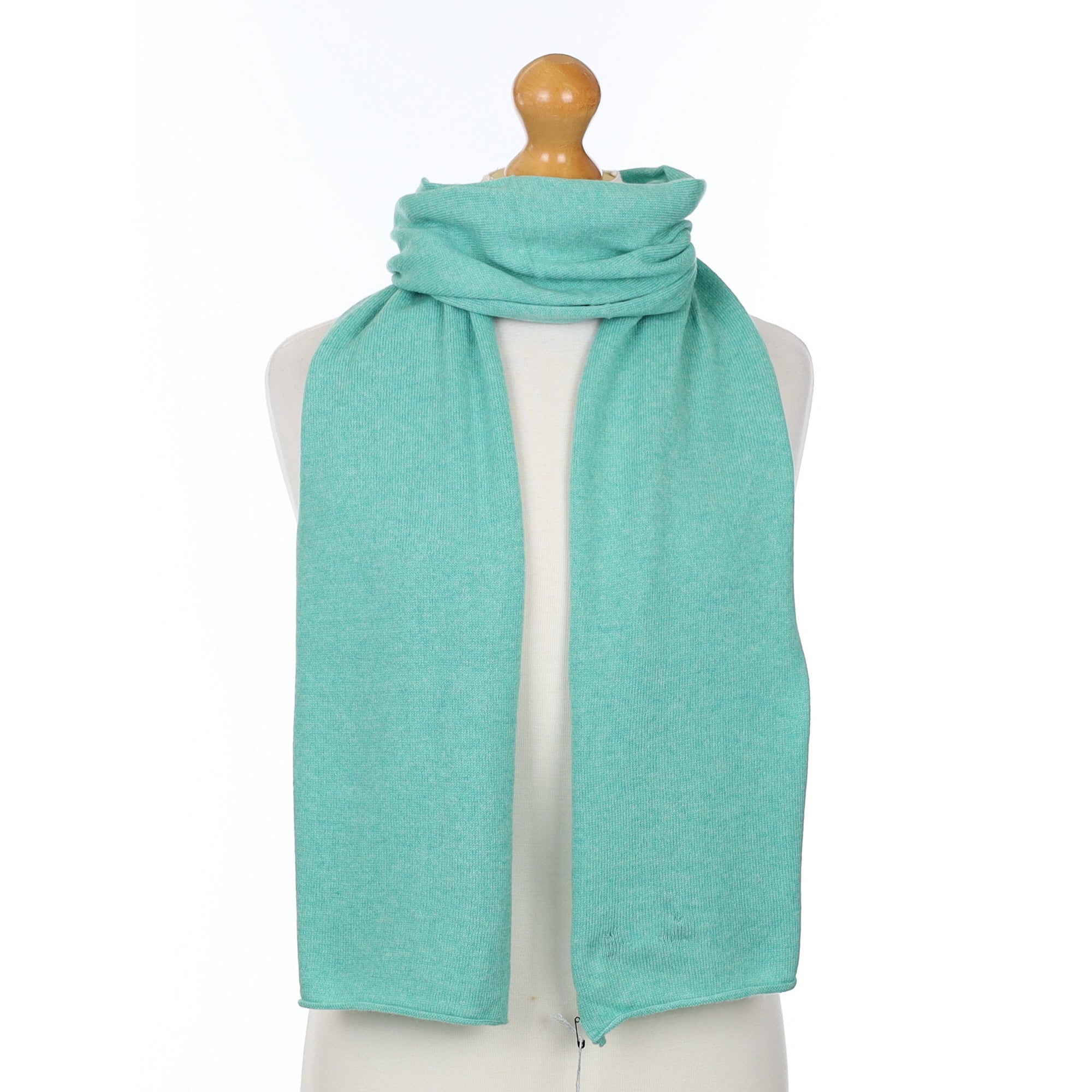 Brand New Scottish Sea Foam Green Cashmere Knitted Scarf