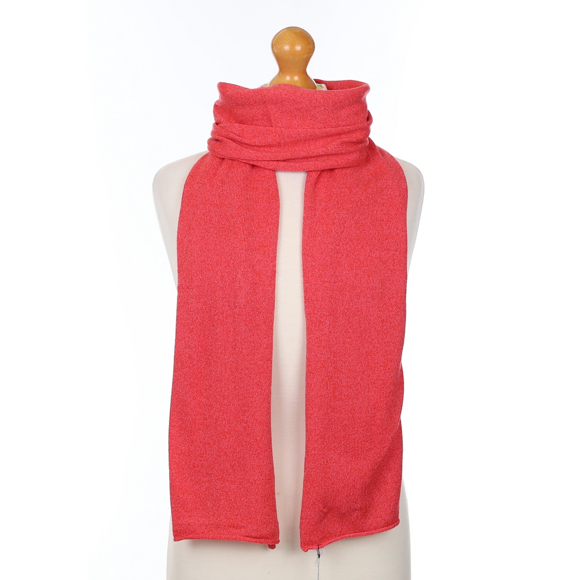 Brand New Scottish Cranberry Pink Cashmere Knitted Scarf