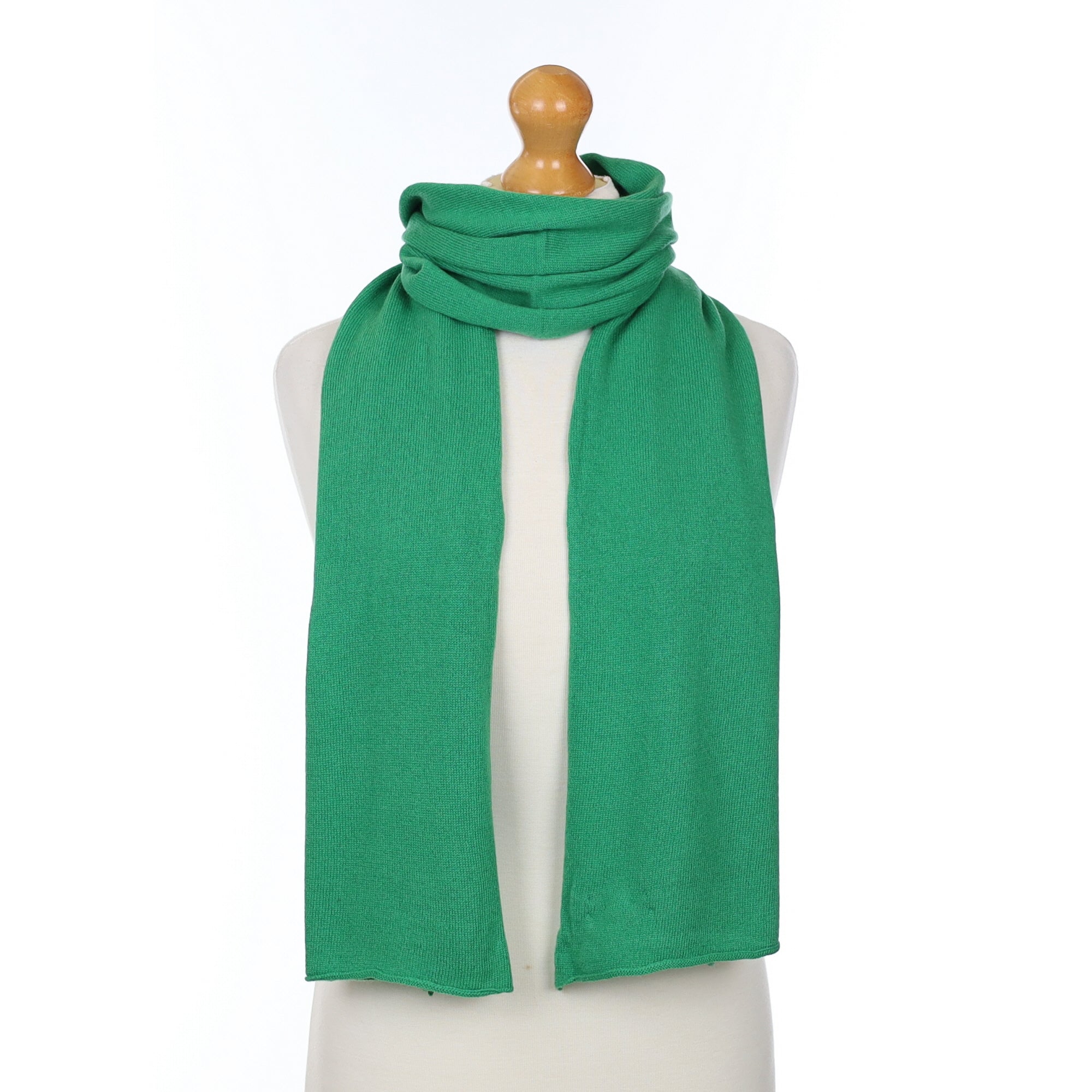 Brand New Scottish Fern Green Cashmere Knitted Scarf