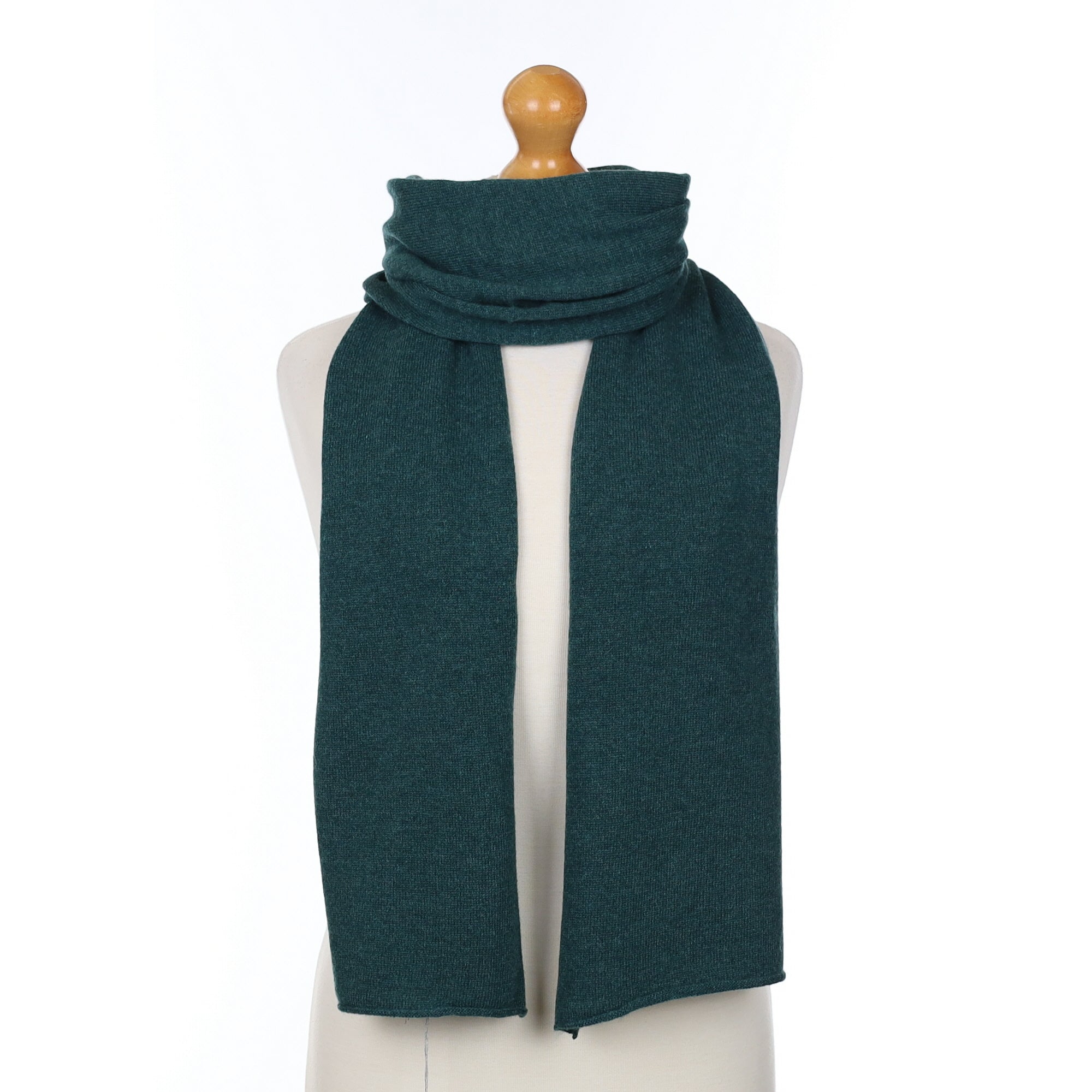 Brand New Scottish Forest Green Cashmere Knitted Scarf