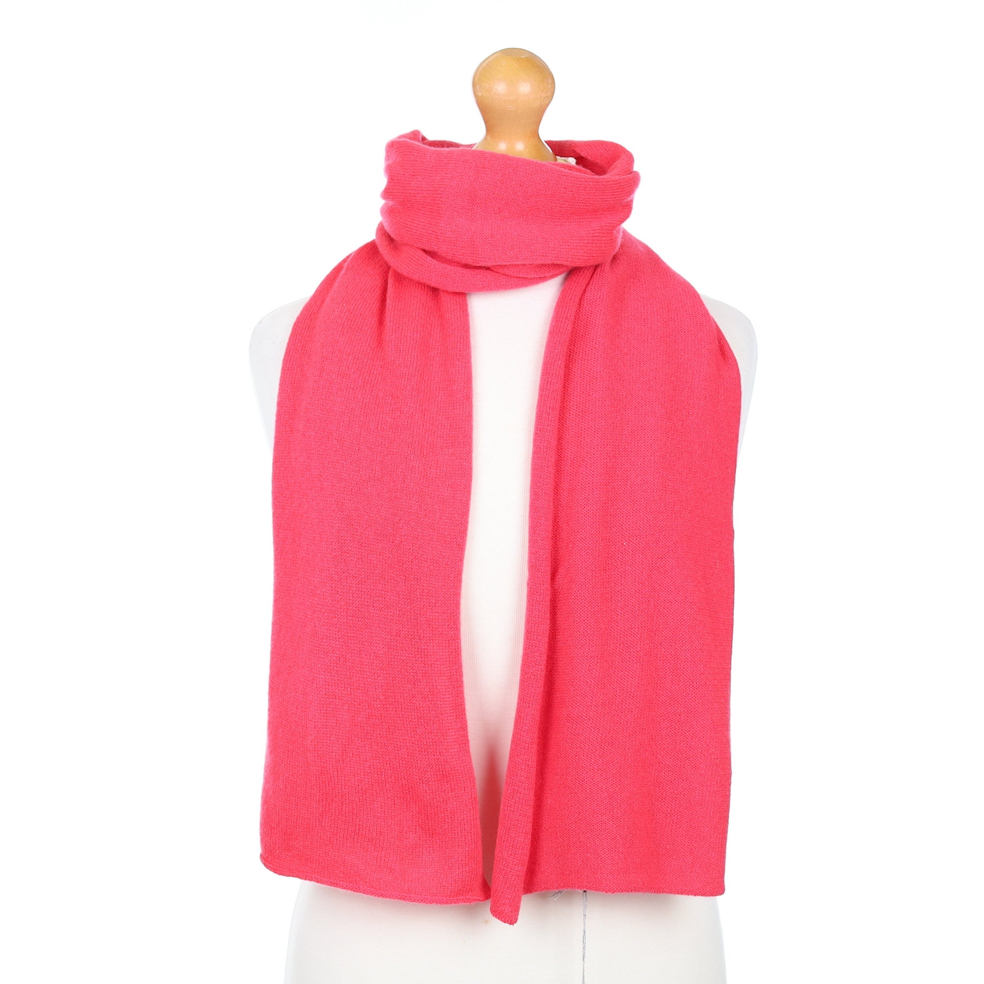 Brand New Scottish La Rosa Pink Cashmere Knitted Scarf