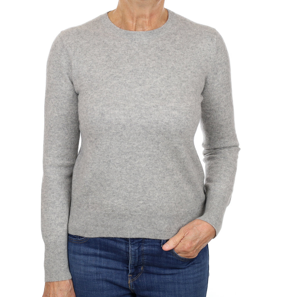 Smoke Grey Cashmere Crew Neck Jumper Medium
