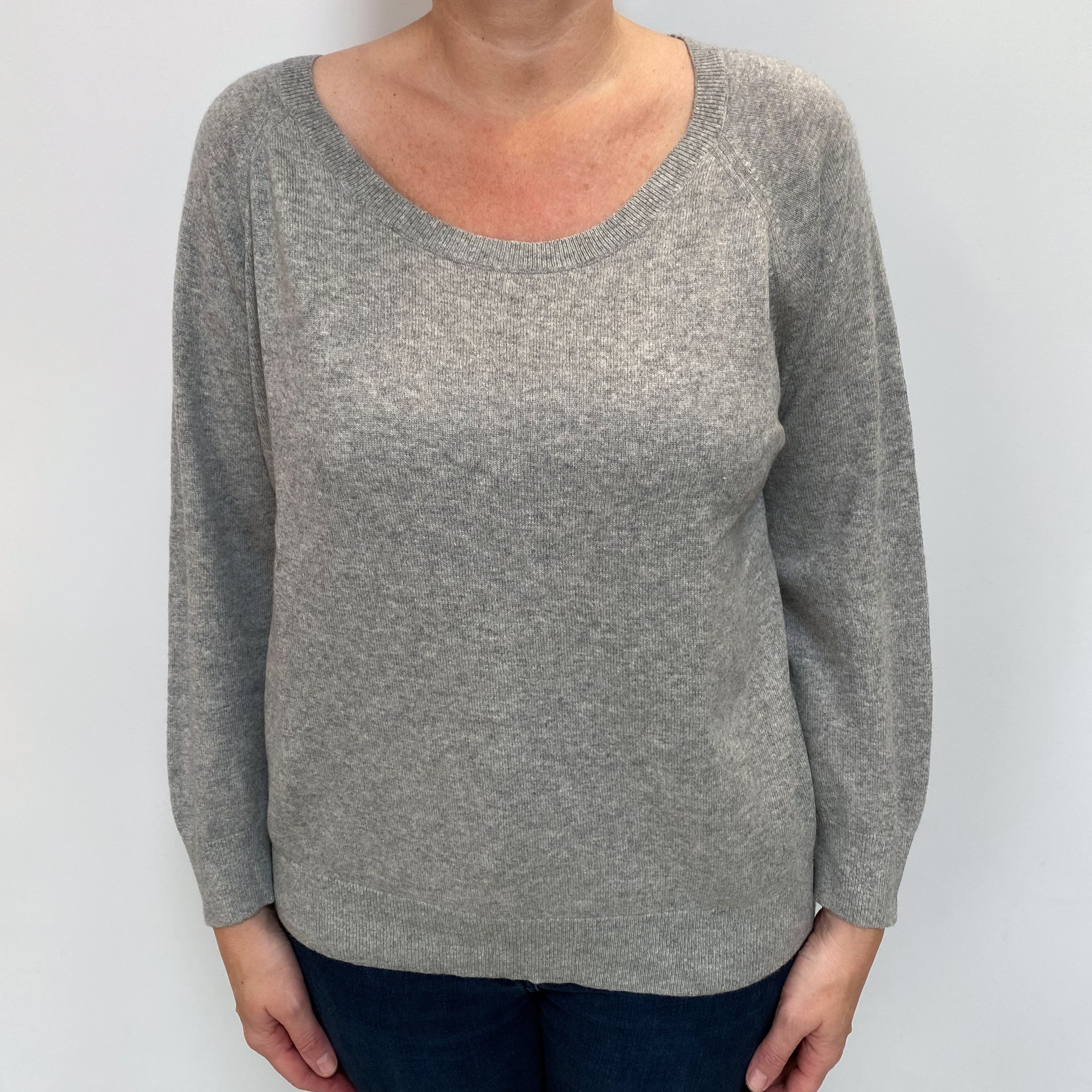 Everlane Smoke Grey Cashmere Scoop Neck Jumper Large