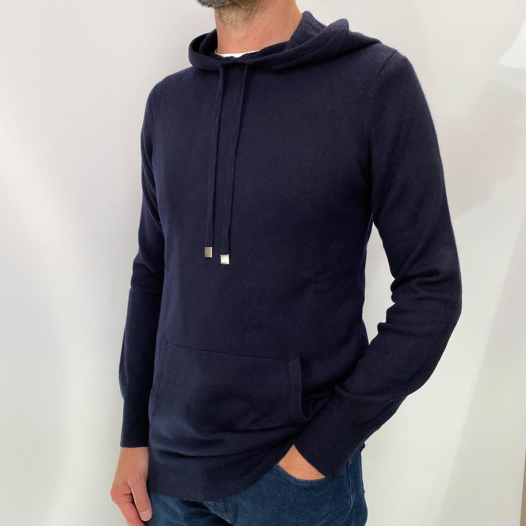 Navy Men's Cashmere Hoodie Small