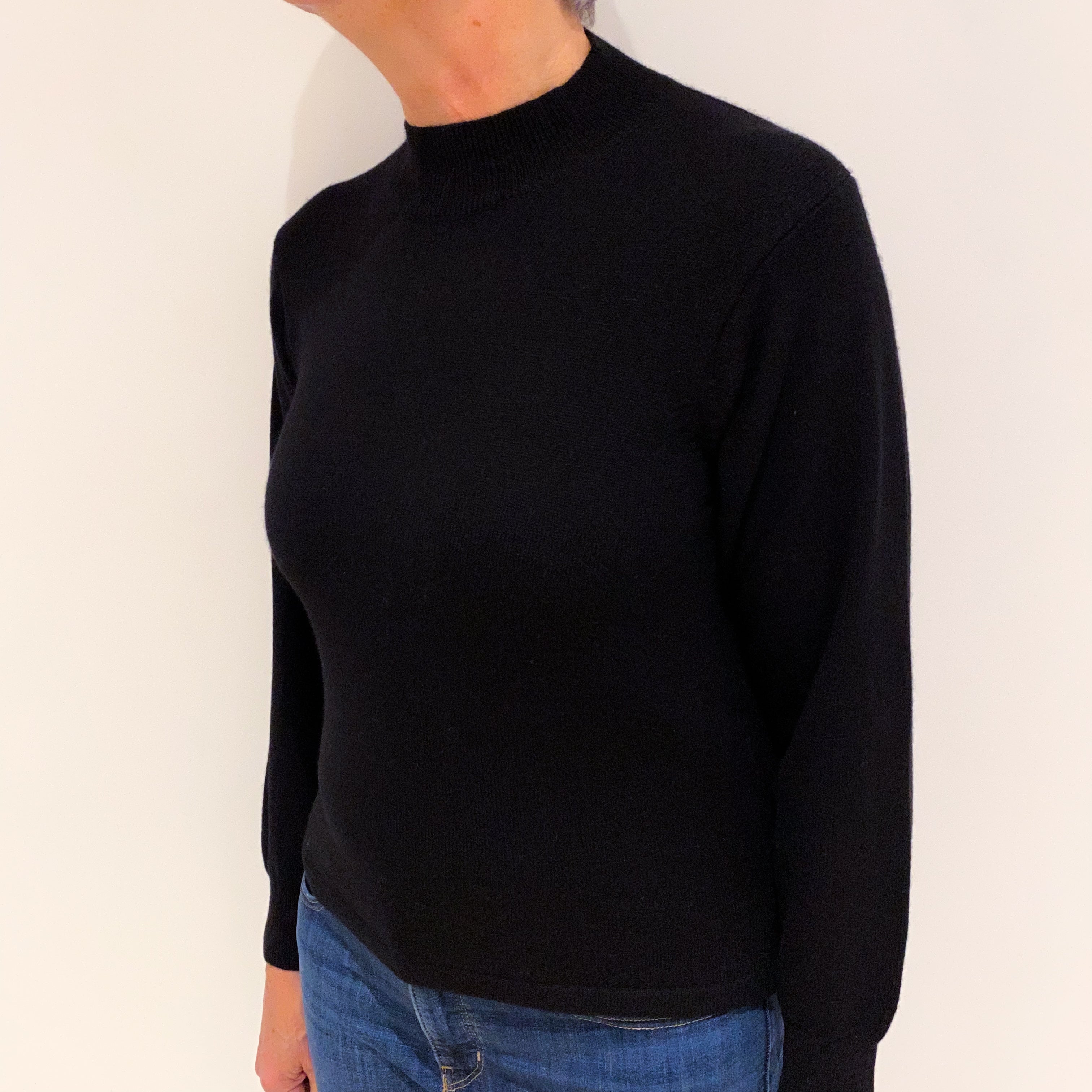 Black Cashmere Turtle Neck Jumper Medium