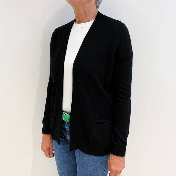 Black Cashmere Edge To Edge Cardigan Medium