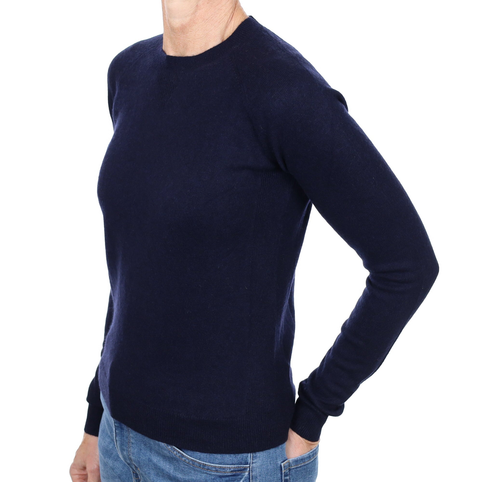 Navy Blue Cashmere Crew Neck Jumper Small