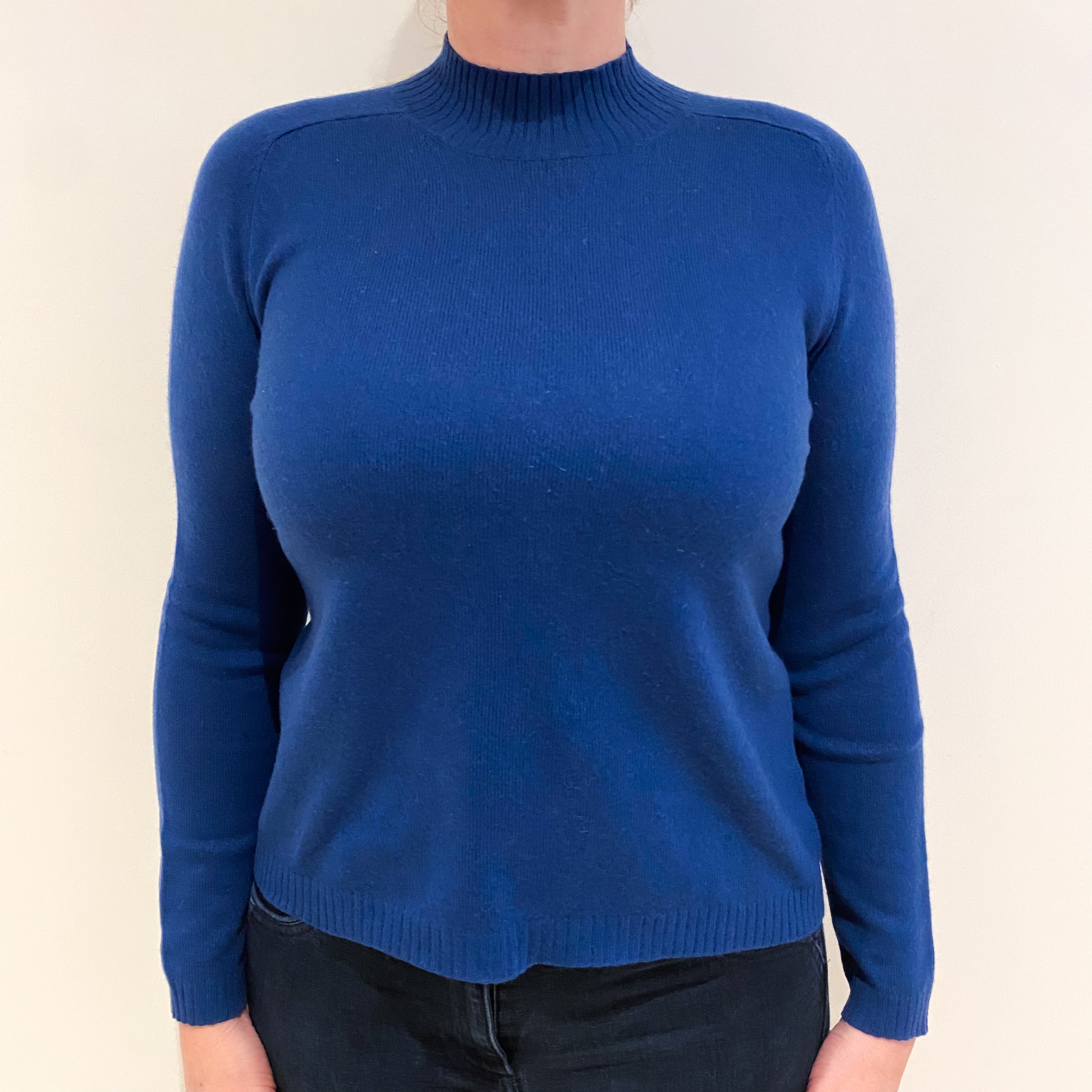 Admiral Blue Cashmere Turtle Neck Jumper Large