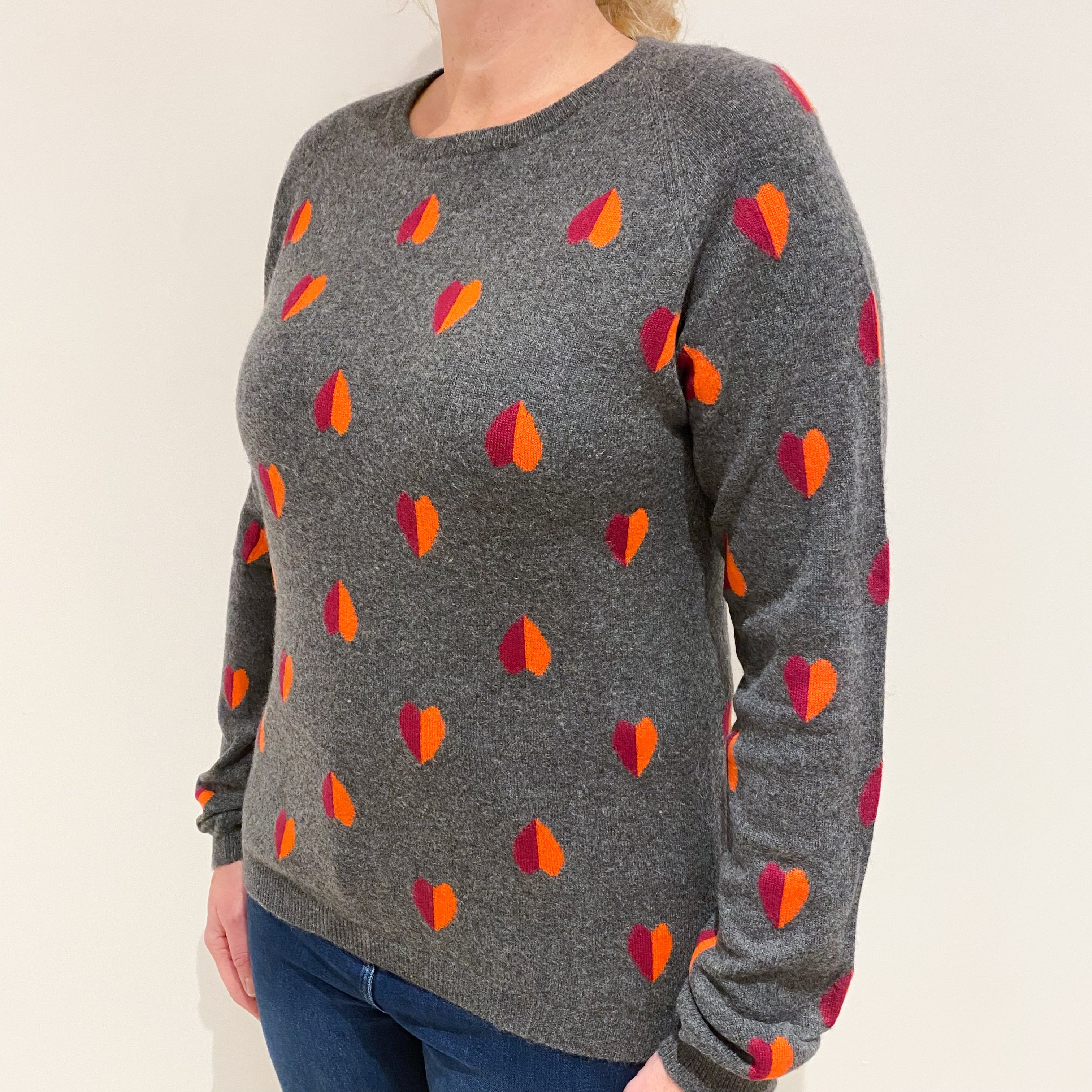 Chianti and Parker Grey Cashmere Crew Neck Large