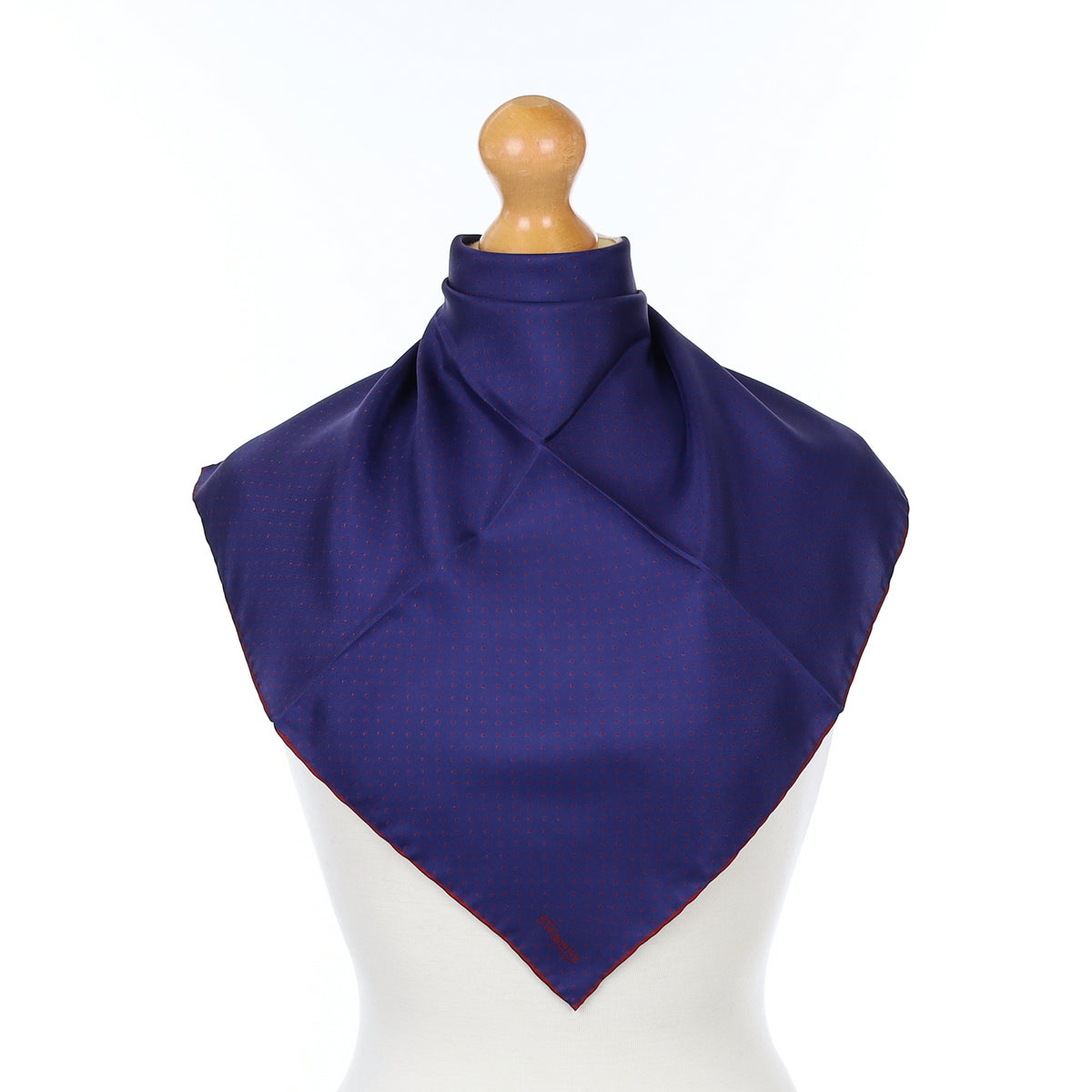 Brand New T.M Lewin Navy and Red Dotty Silk Pocket Square