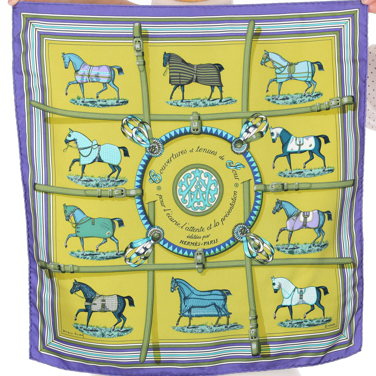 Hermès 42 Couvertures et Tenues de Jour Silk Scarf