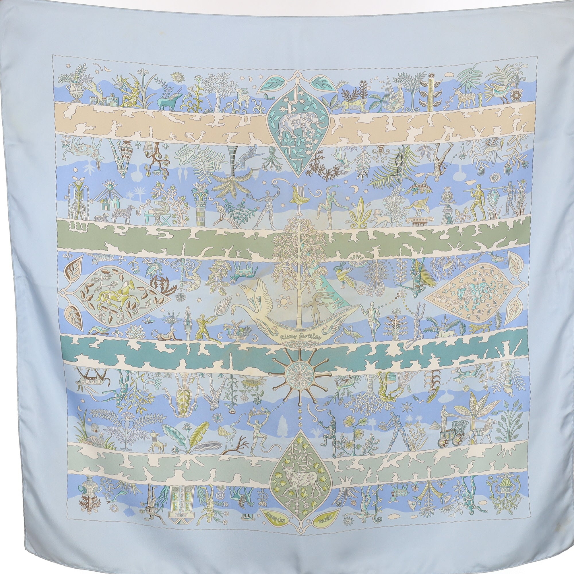 Hermès Rives Fertiles Silk Scarf