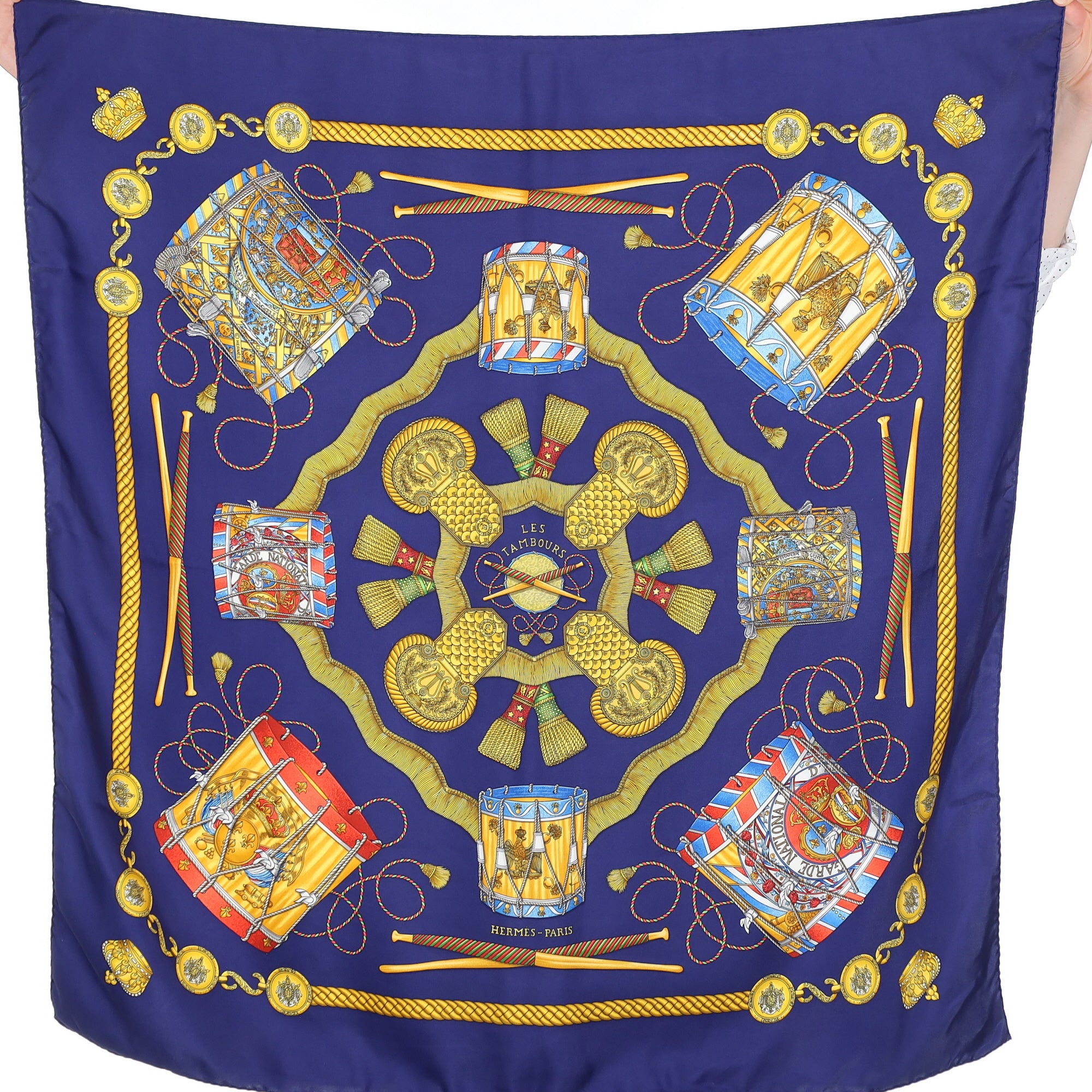 Hermès Les Tambours Silk Scarf