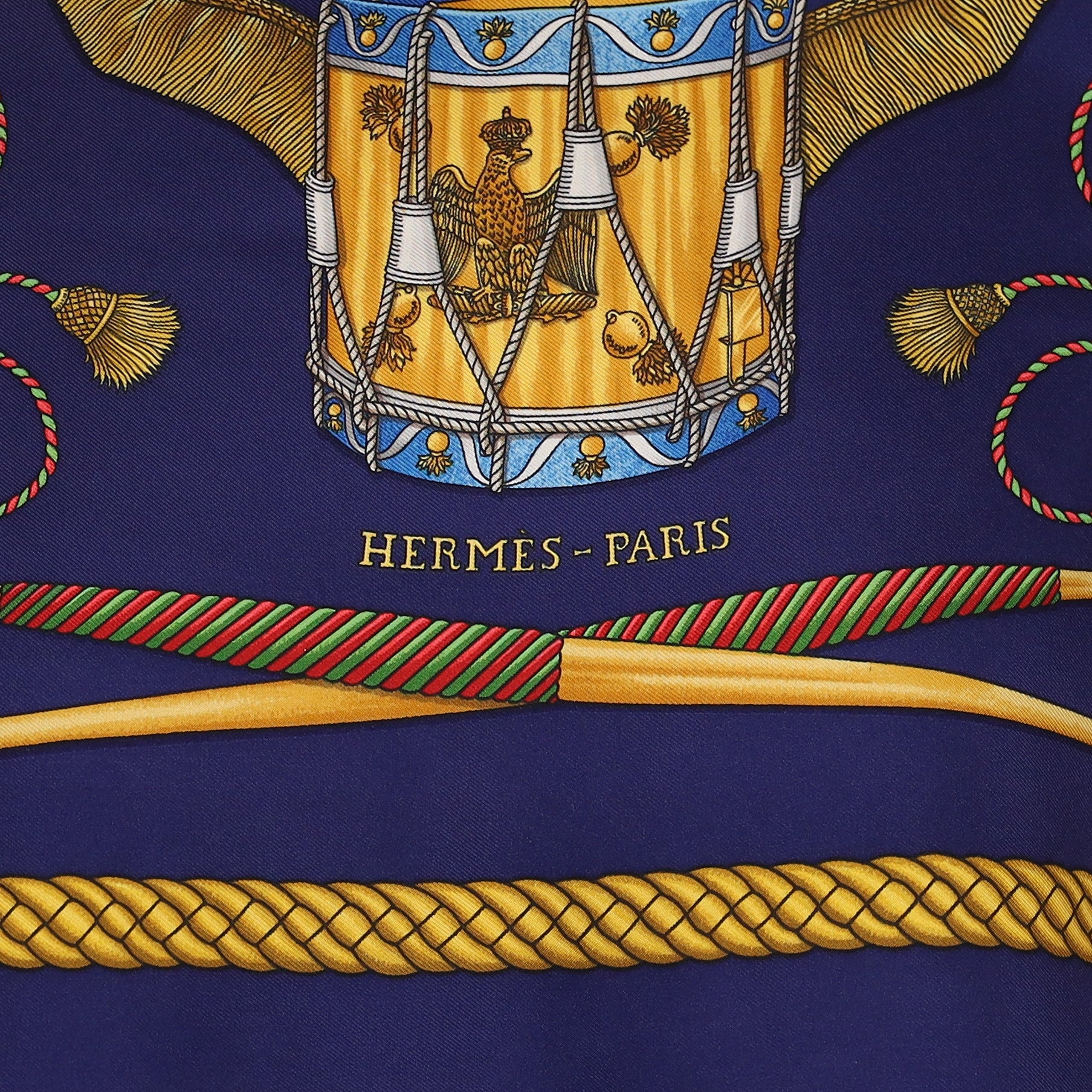 Hermès Les Tambours Silk Scarf