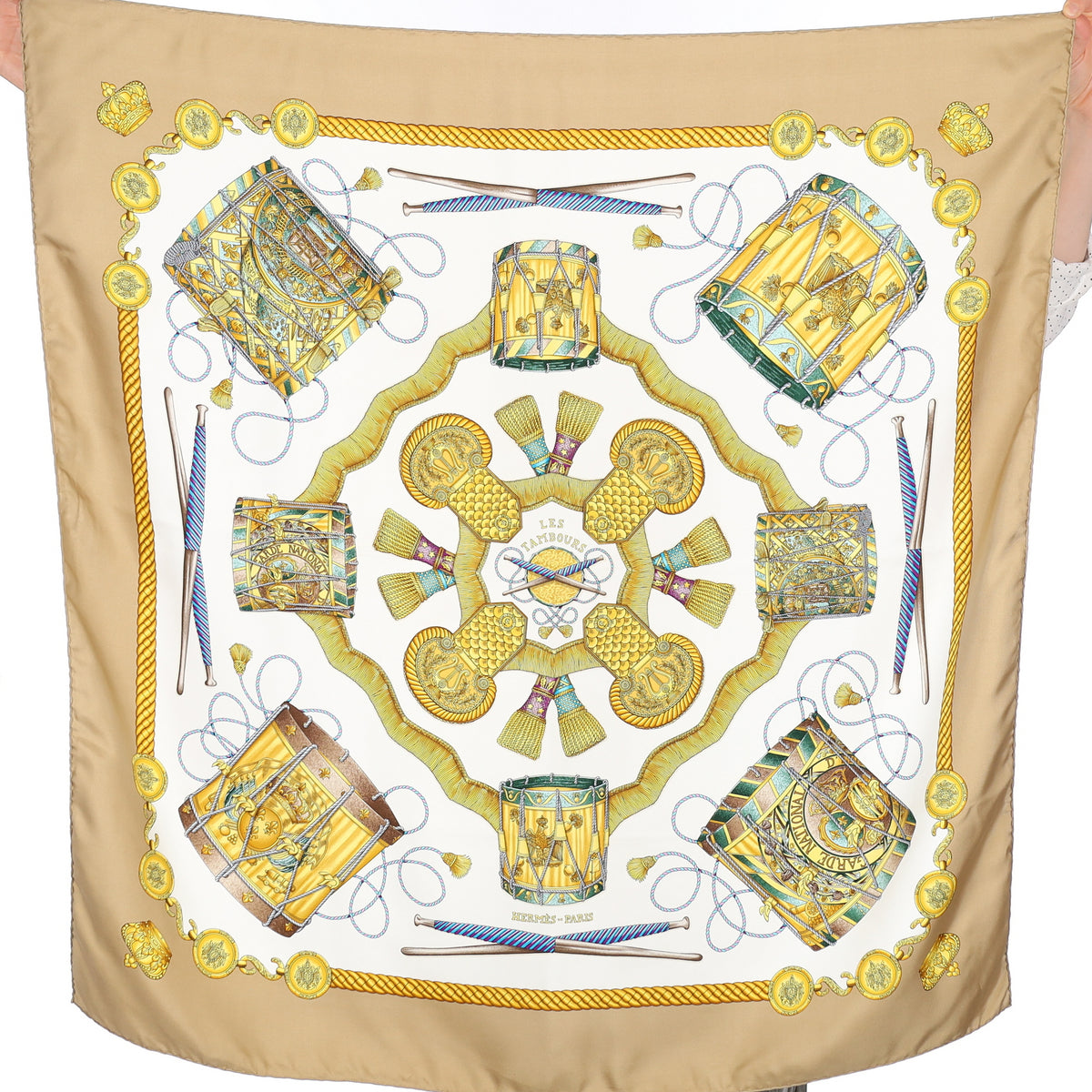 Hermès Les Tambours Silk Scarf