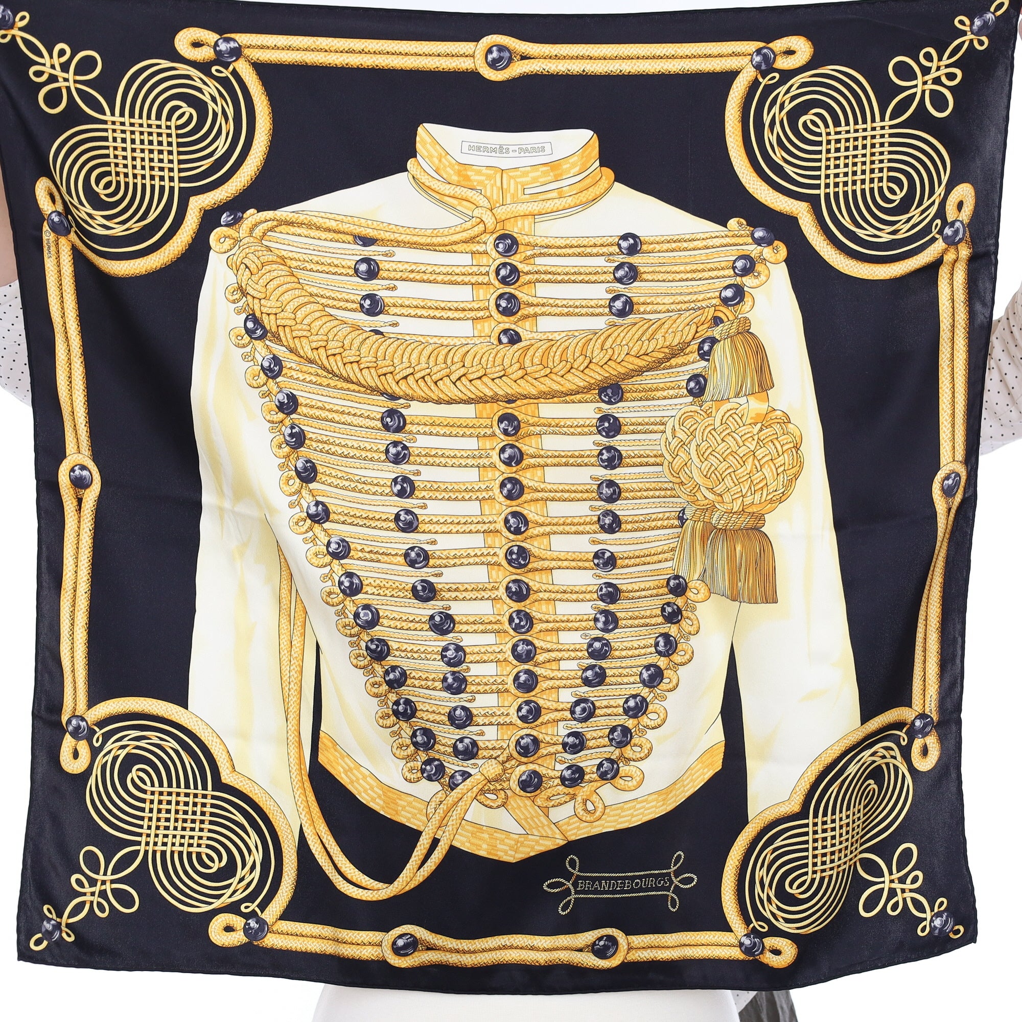 Hermès 70 Brandebourgs Silk Scarf