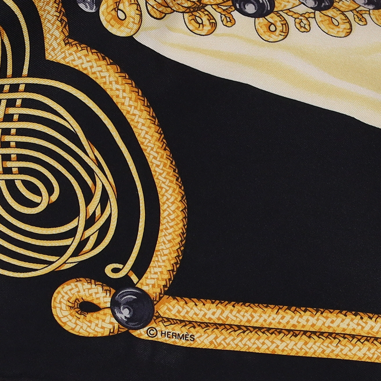 Hermès 70 Brandebourgs Silk Scarf