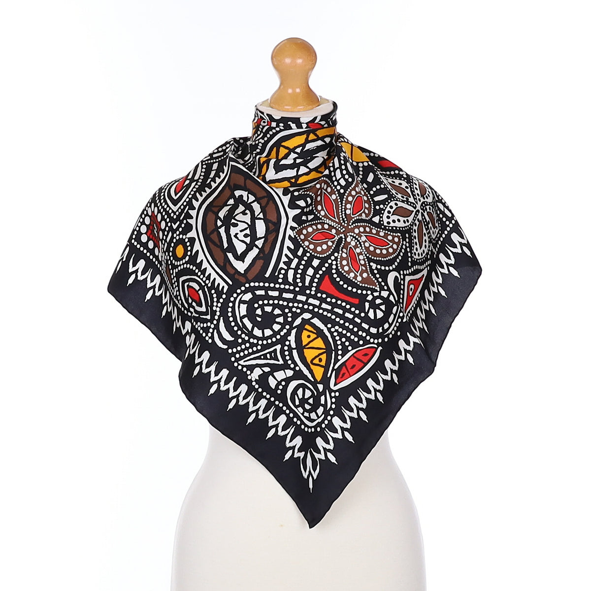 Brand New jammers leufgen Black and Red Paisley Silk Scarf