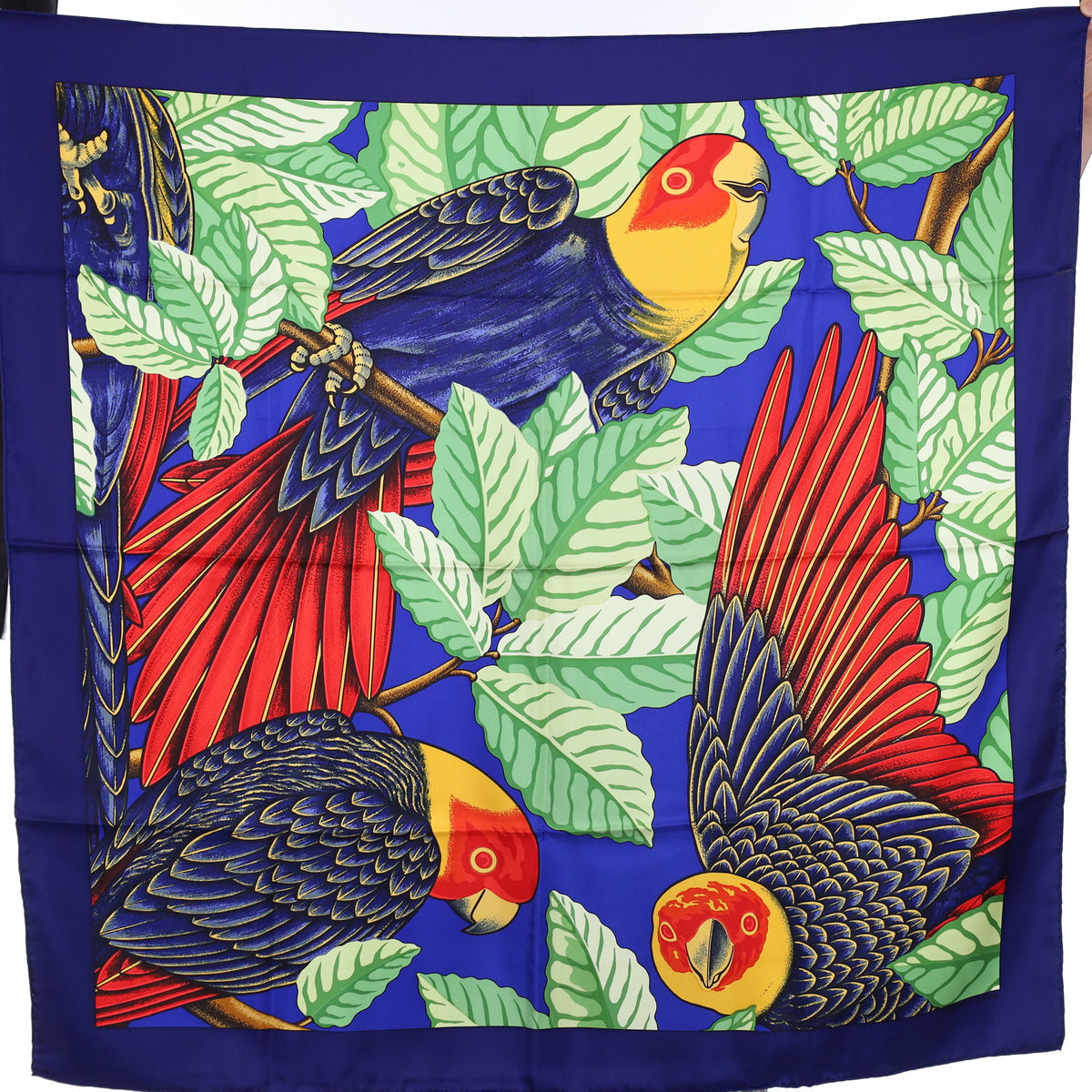 Brand New Boxed Hermès Les Perroquets Silk Scarf