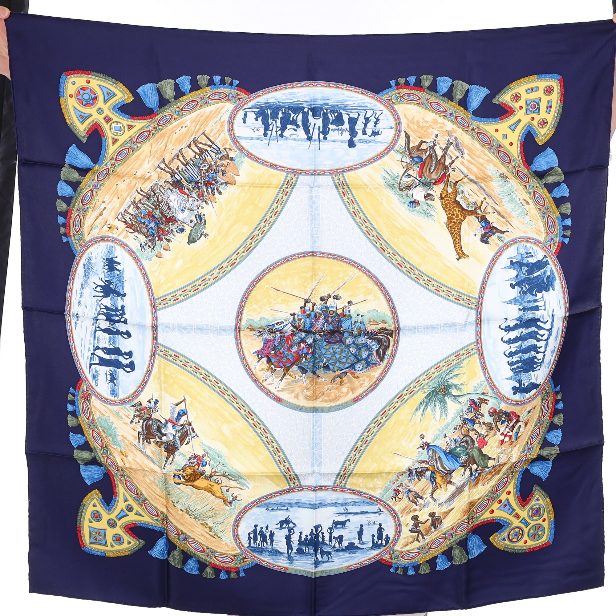 Brand New Boxed Hermès Cavaliers Peuls Silk Scarf