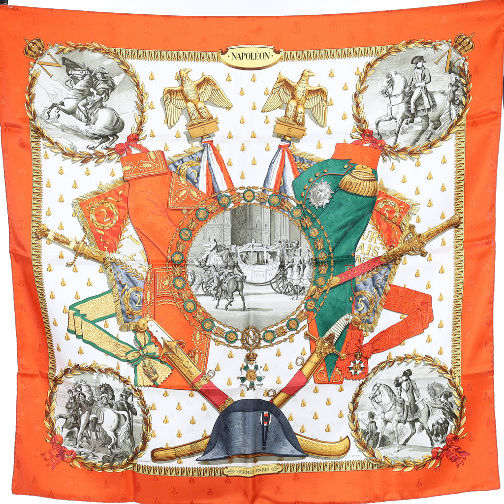 Brand New Boxed Hermès Napolèon Silk Scarf