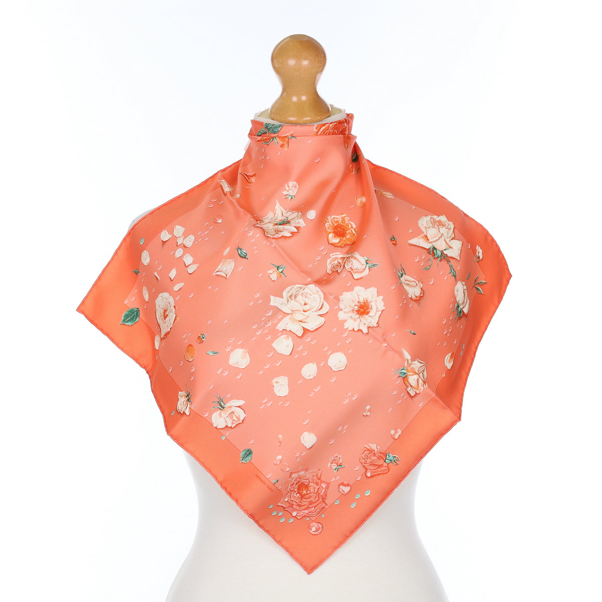 Brand New Boxed Hermès 42 La Rosée Silk Scarf