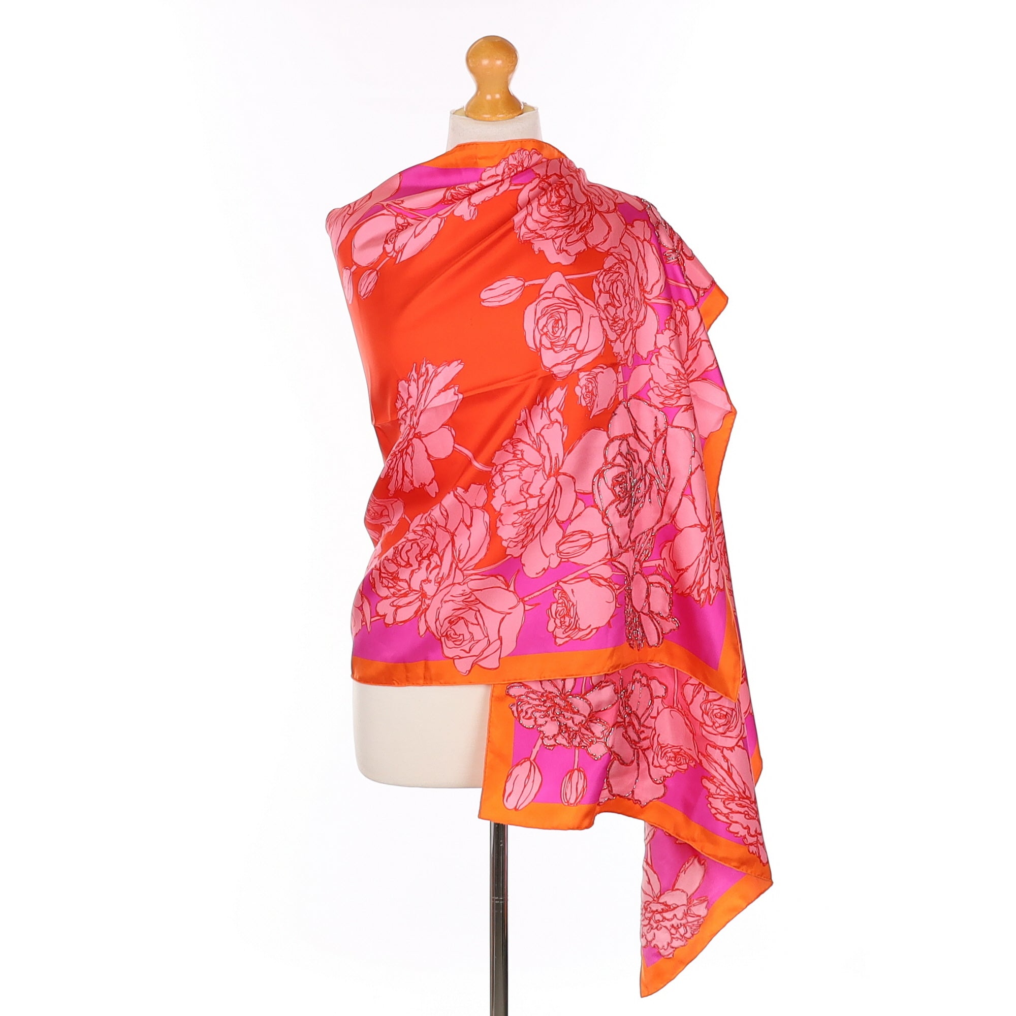 Brand New Boxed Chopard Pink Beaded Silk Scarf