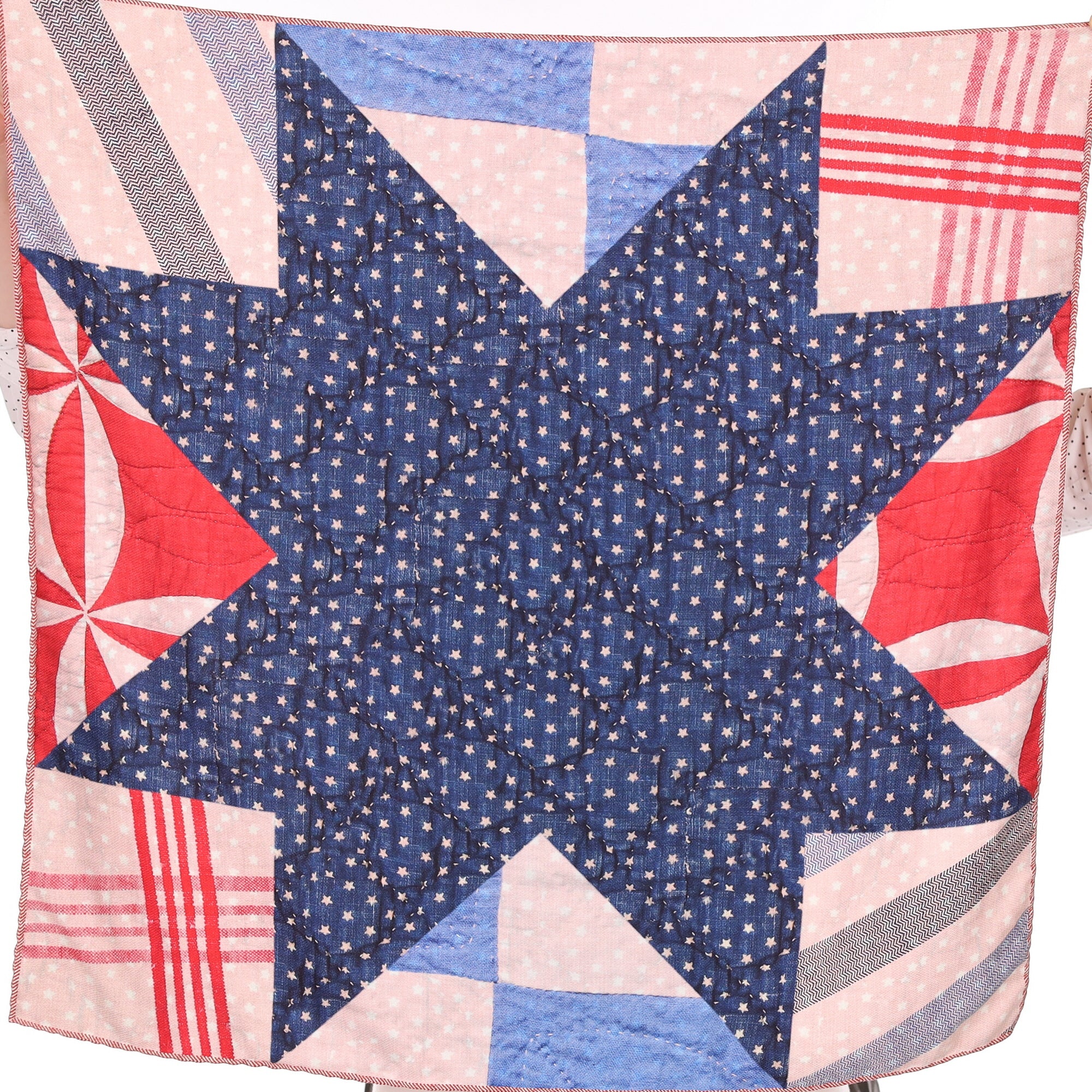 Jane Carr Red, White and Blue Silk Scarf