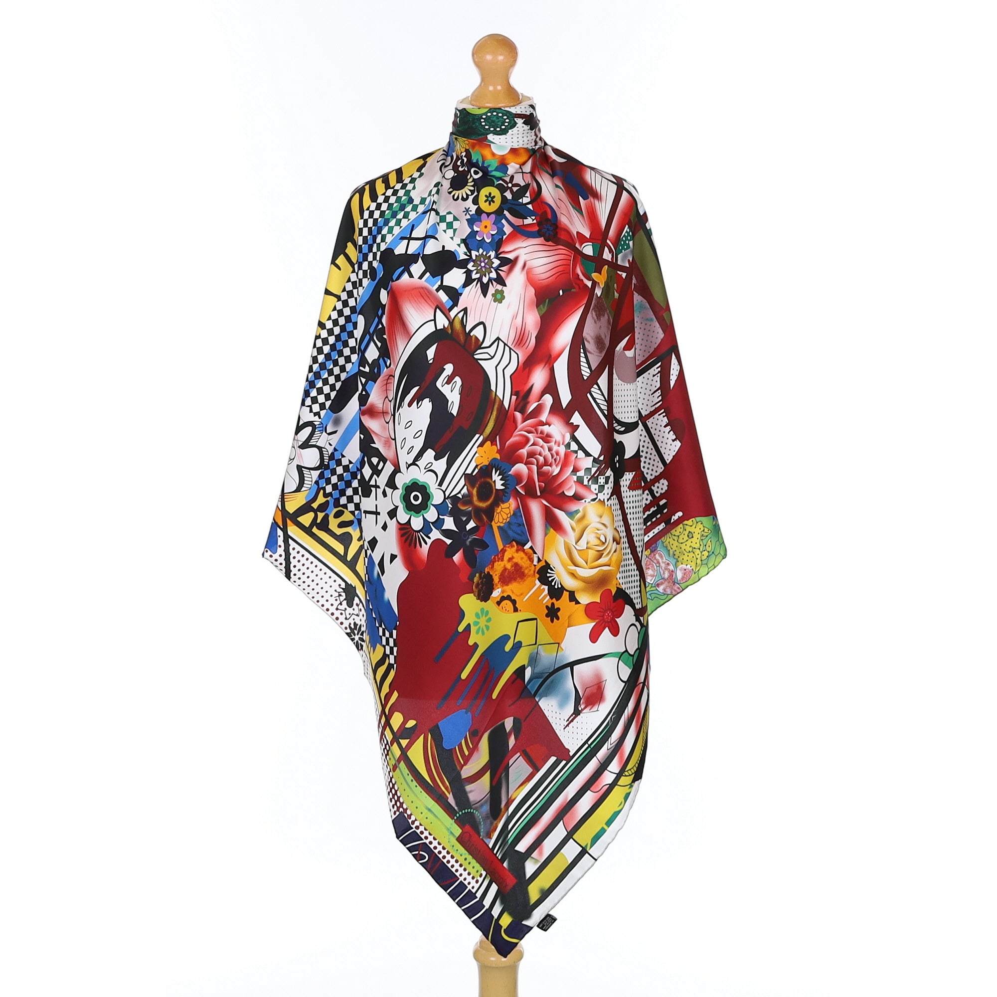 Christian Lacroix Multicoloured Abstract Silk Scarf