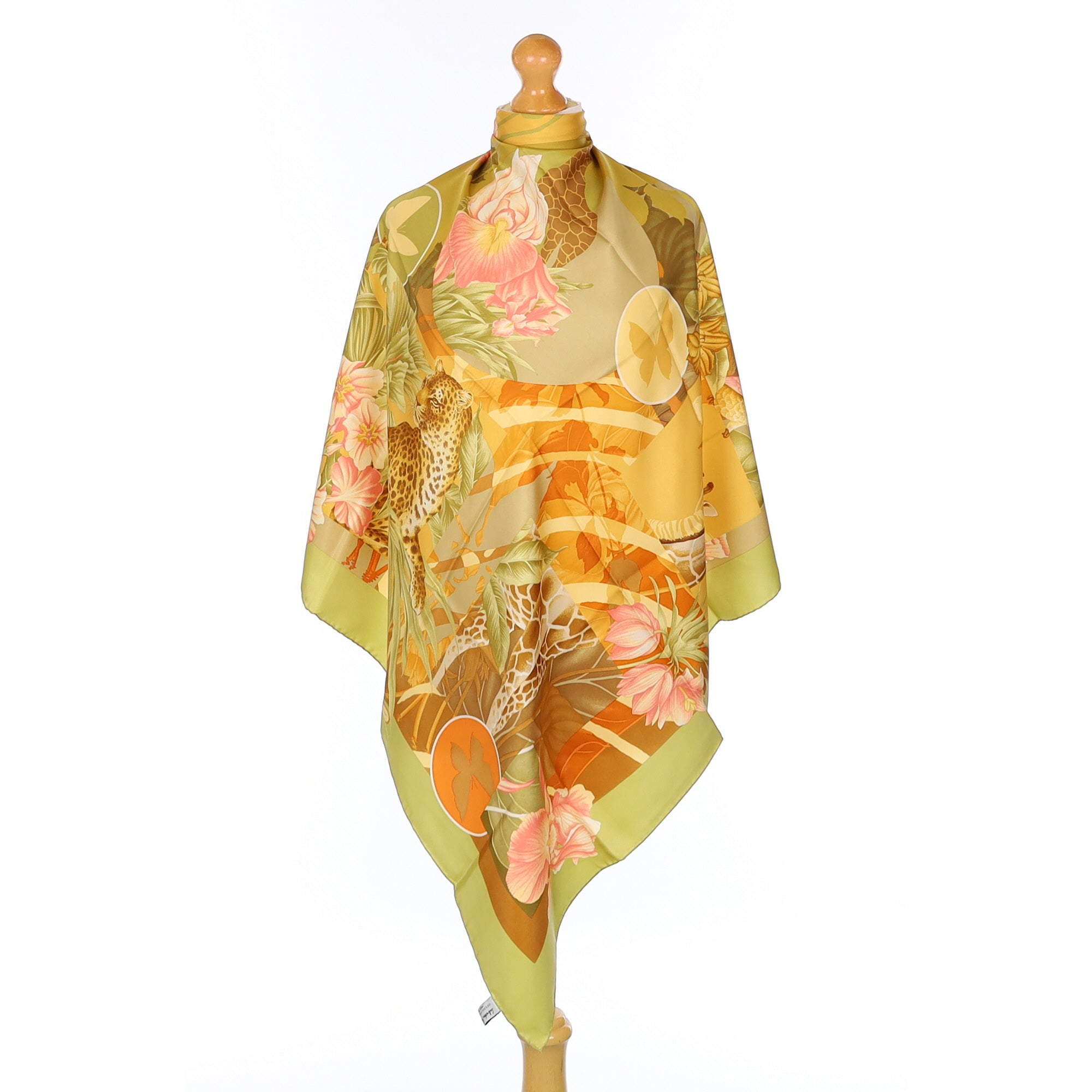 Salvatore Ferragamo Green Safari Silk Scarf