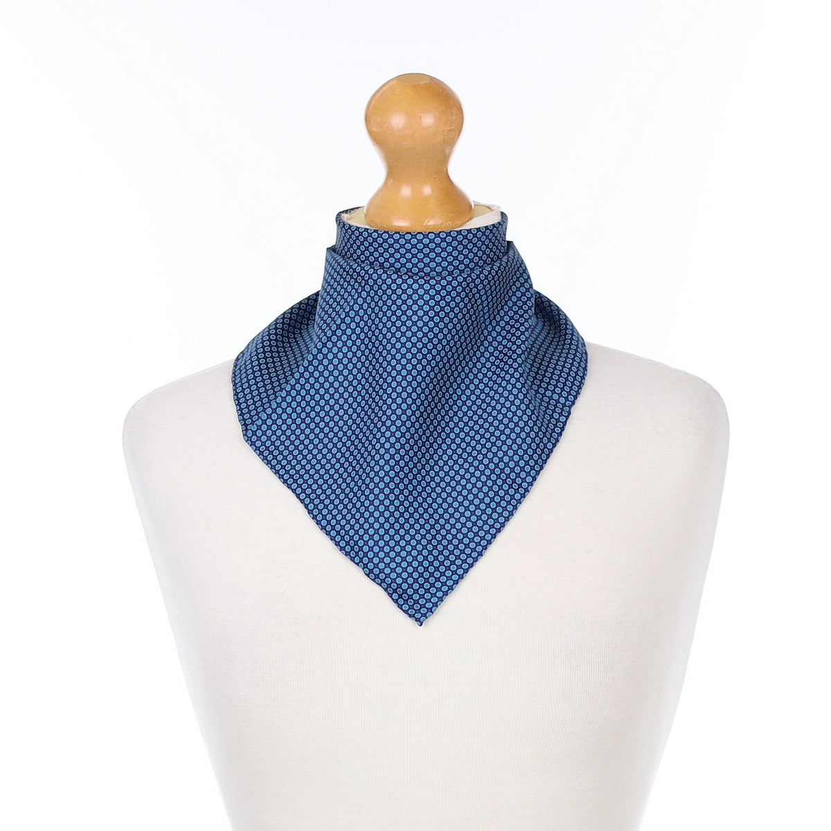 Brand New T.M Lewin Blue Spotted Silk Pocket Square