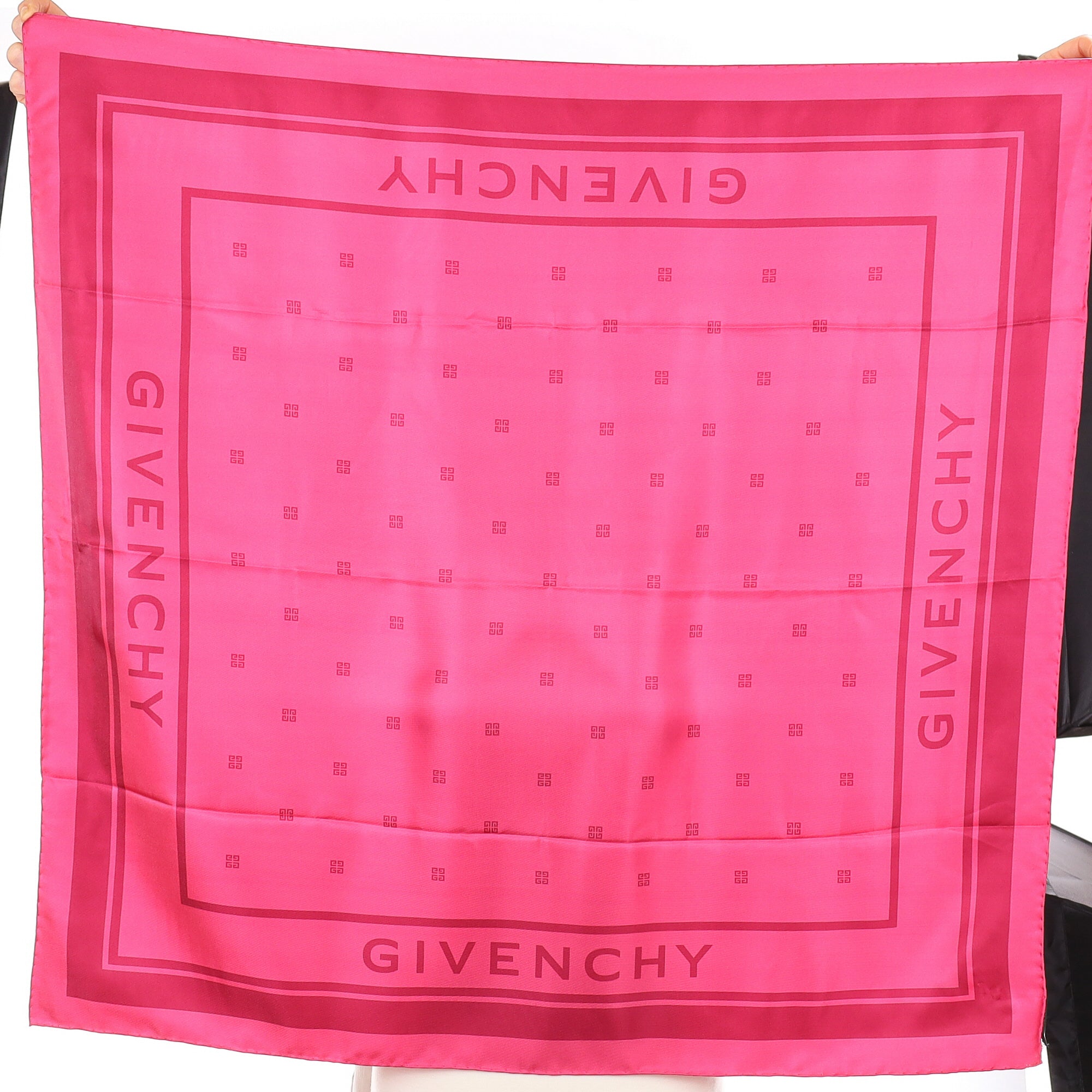Brand New Givenchy Pink Logo Silk Scarf