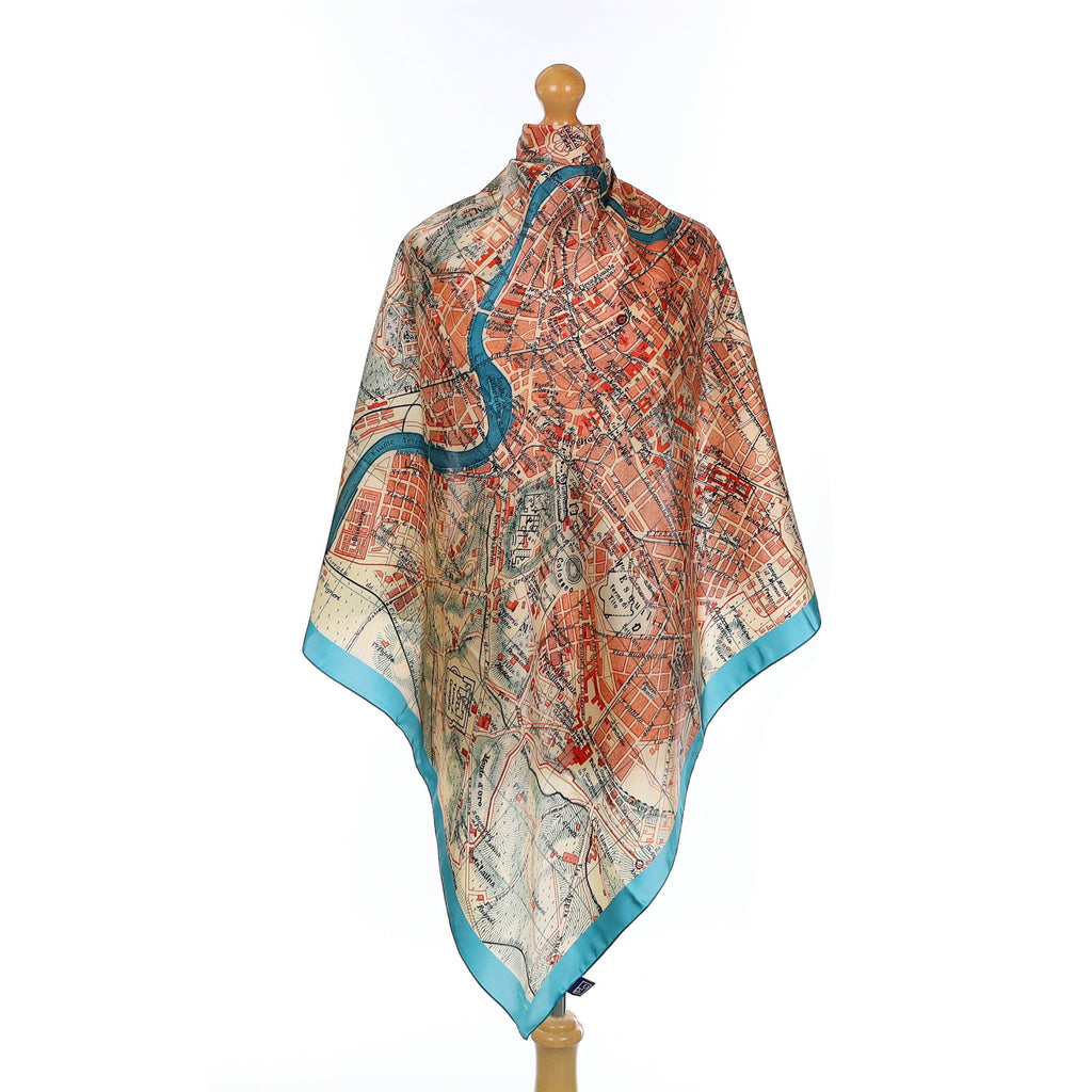 Brand New Rome Map Silk Scarf