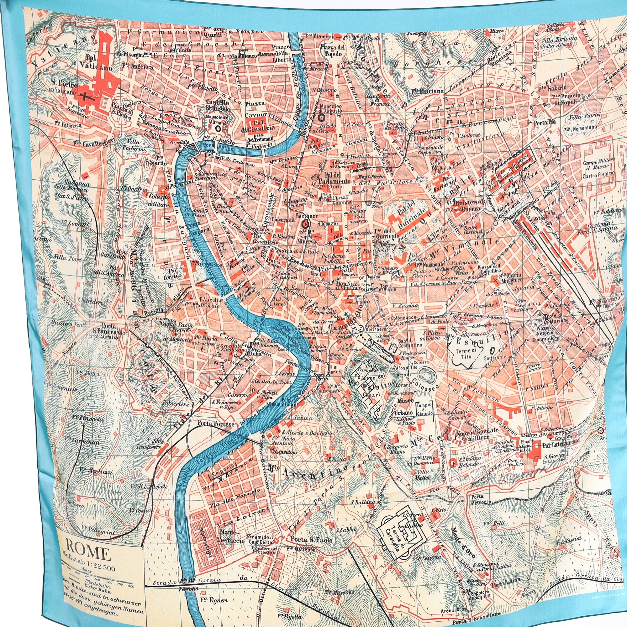 Brand New Rome Map Silk Scarf