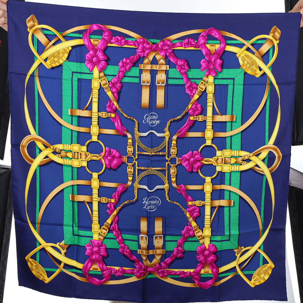 Brand New Boxed Hermès Grand Manège Silk Scarf