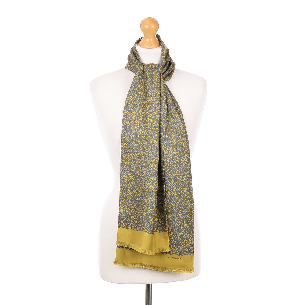 Pristine Hermès Double Faced Long Silk Scarf