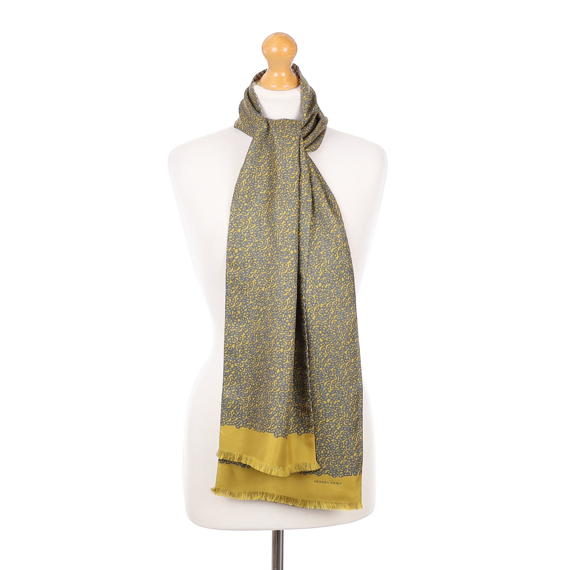 Pristine Hermès Double Faced Long Silk Scarf
