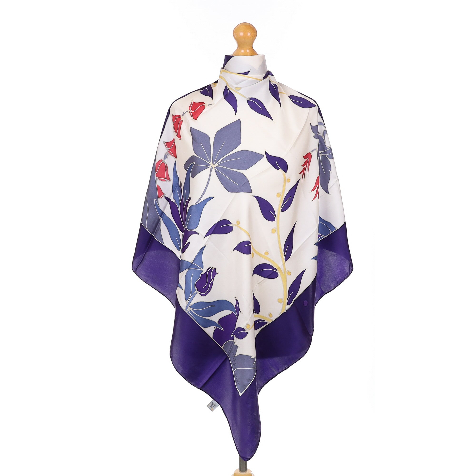 Paul Dorrell Purple Floral Vintage Silk Scarf