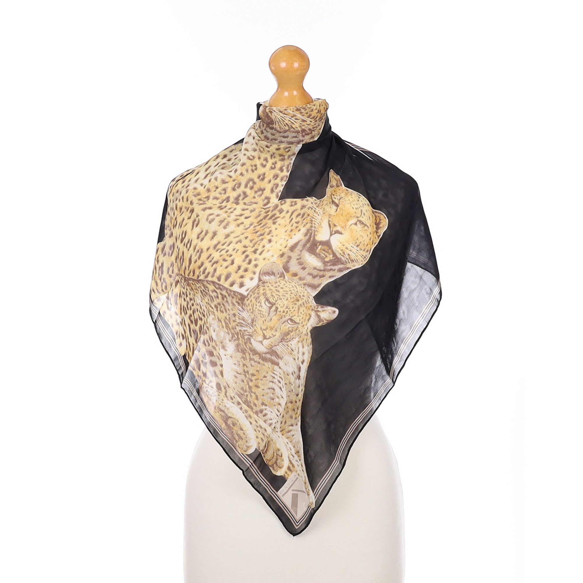 Krizia Leopard Silk Scarf