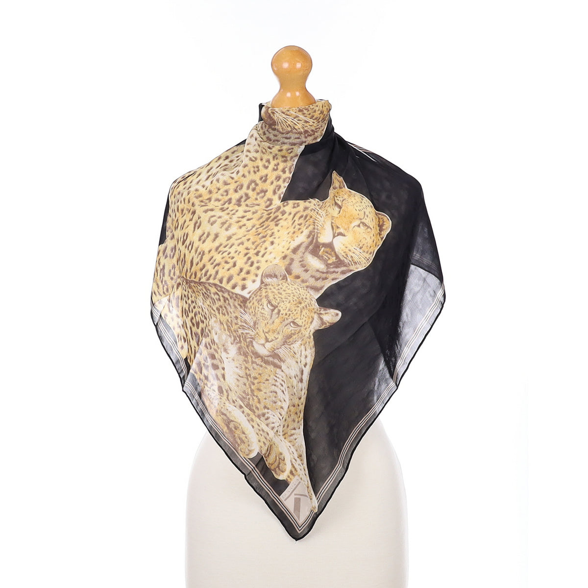 Krizia Leopard Silk Scarf